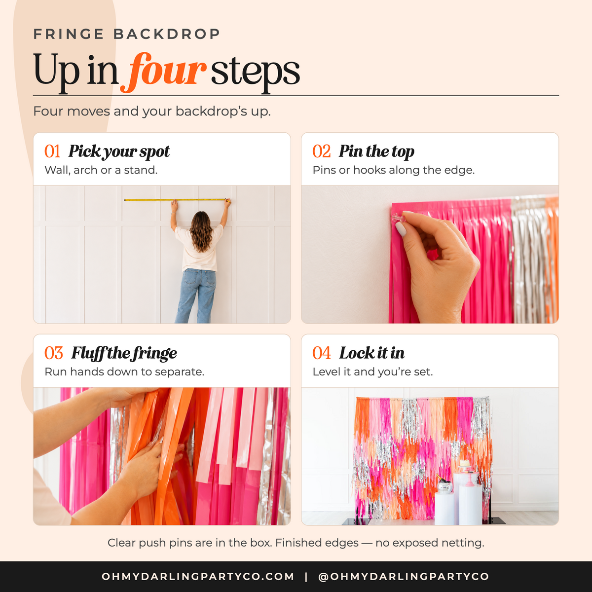 Fringe backdrop — how to hang