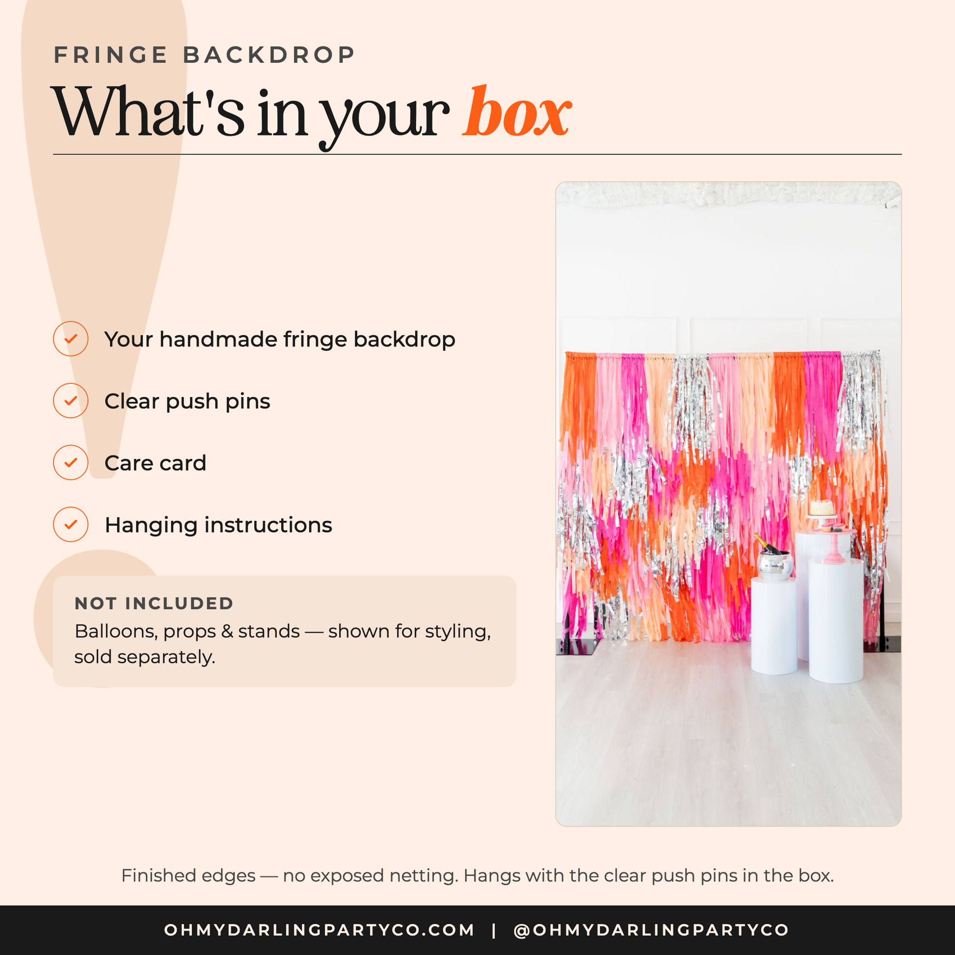 Fringe backdrop — what's included