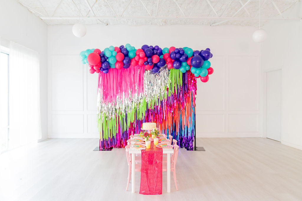 Groovy Glitterfest Fringe Backdrop-Backdrops-Oh My Darling Party Co