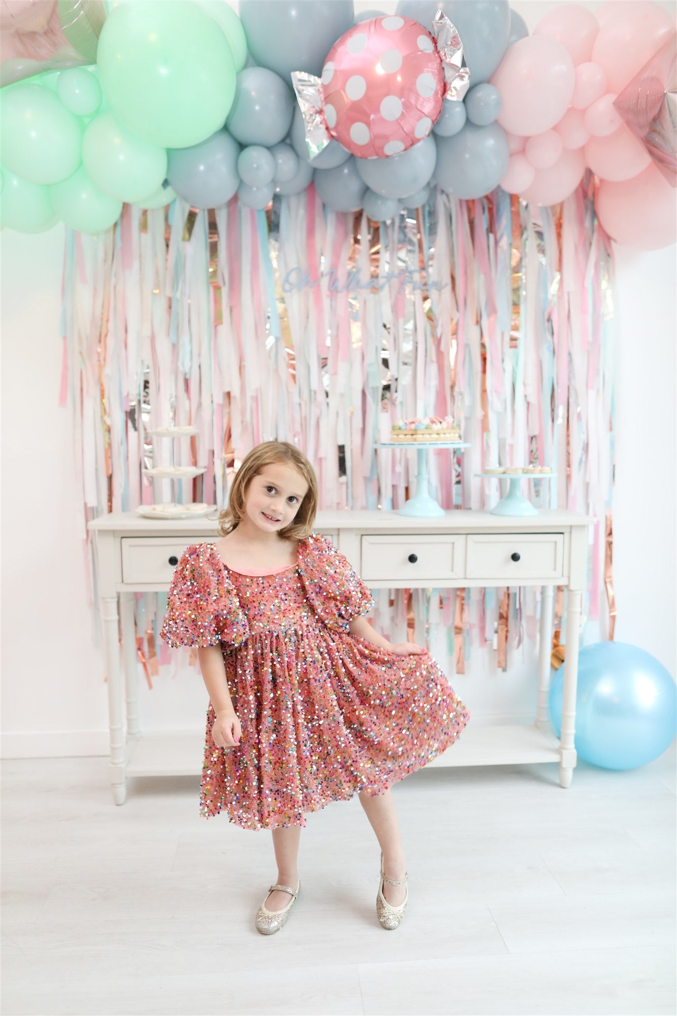 Gumdrops and Glitter Fringe Backdrop-Backdrops-Oh My Darling Party Co
