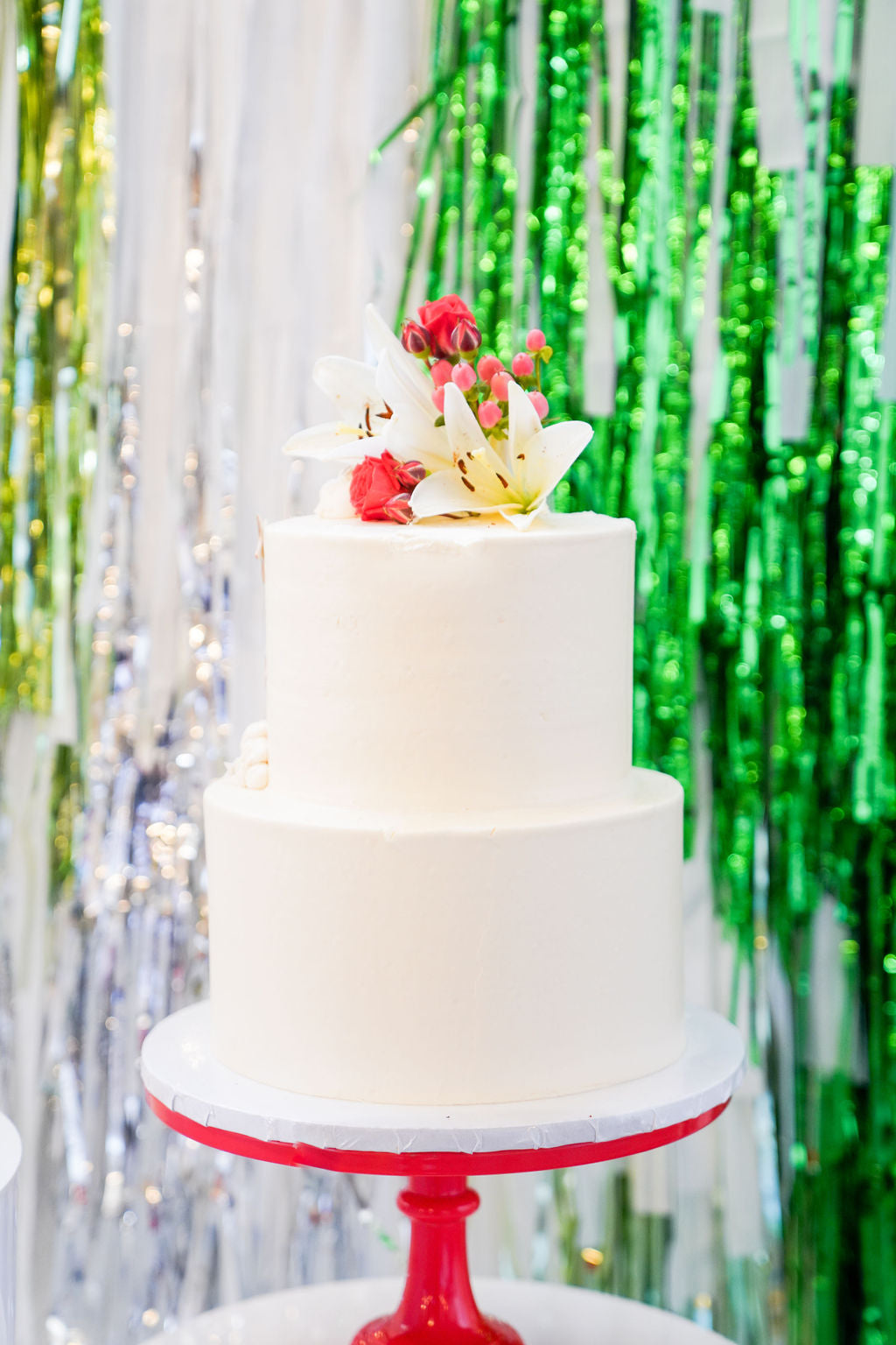 Icy Evergreen Fringe Backdrop-Backdrops-Oh My Darling Party Co