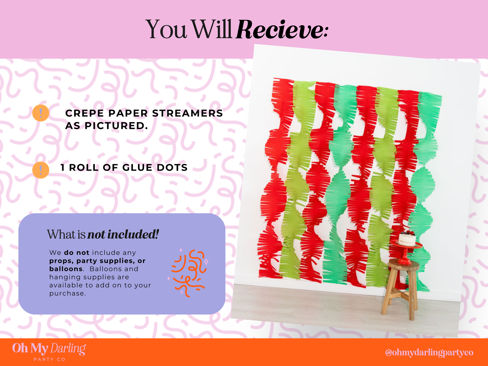 Visual guide showing how to build a complete party decor bundle, including a fringe backdrop, sturdy stand, and coordinating balloon kits for a seamless event setup.