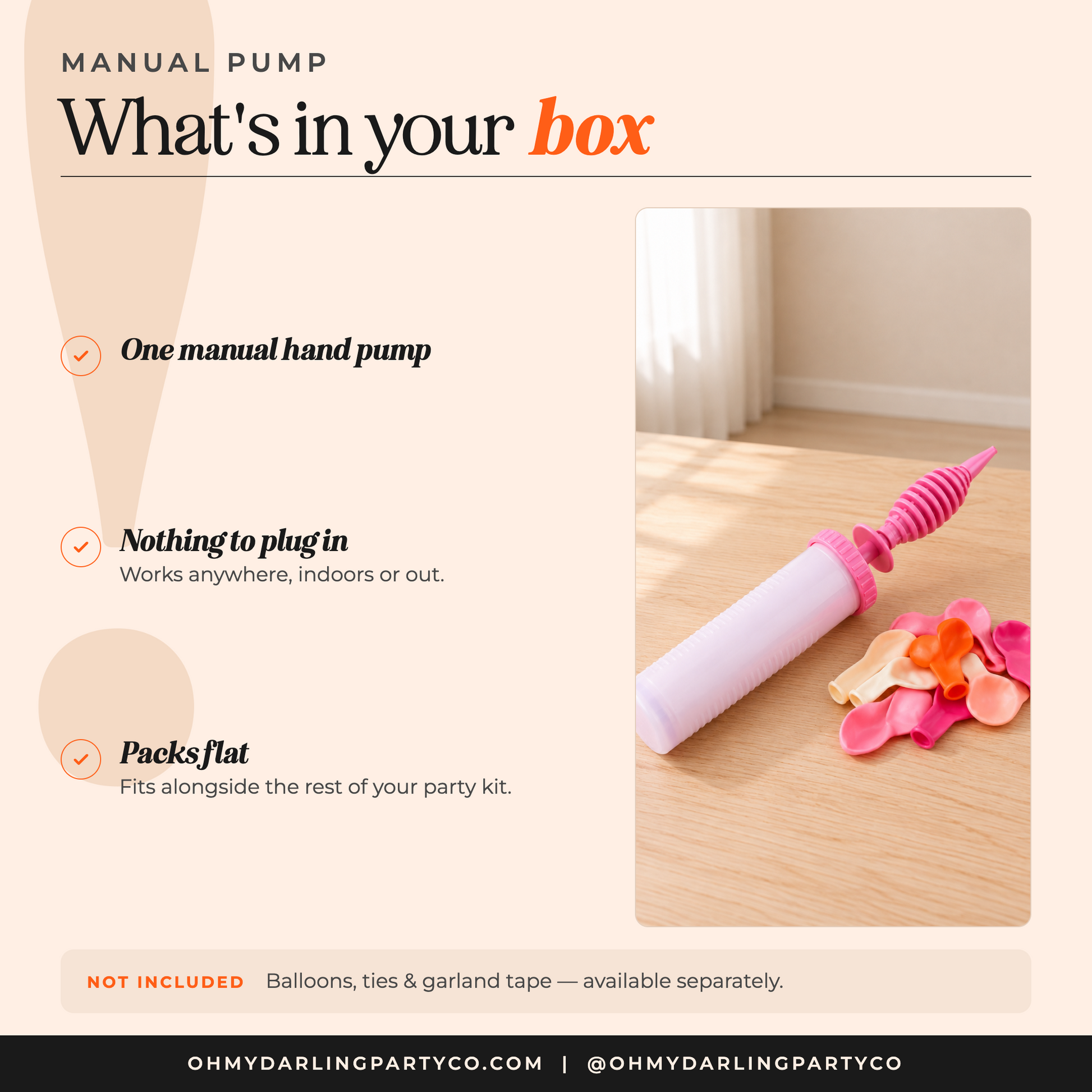 Hand Balloon Pump — what's included