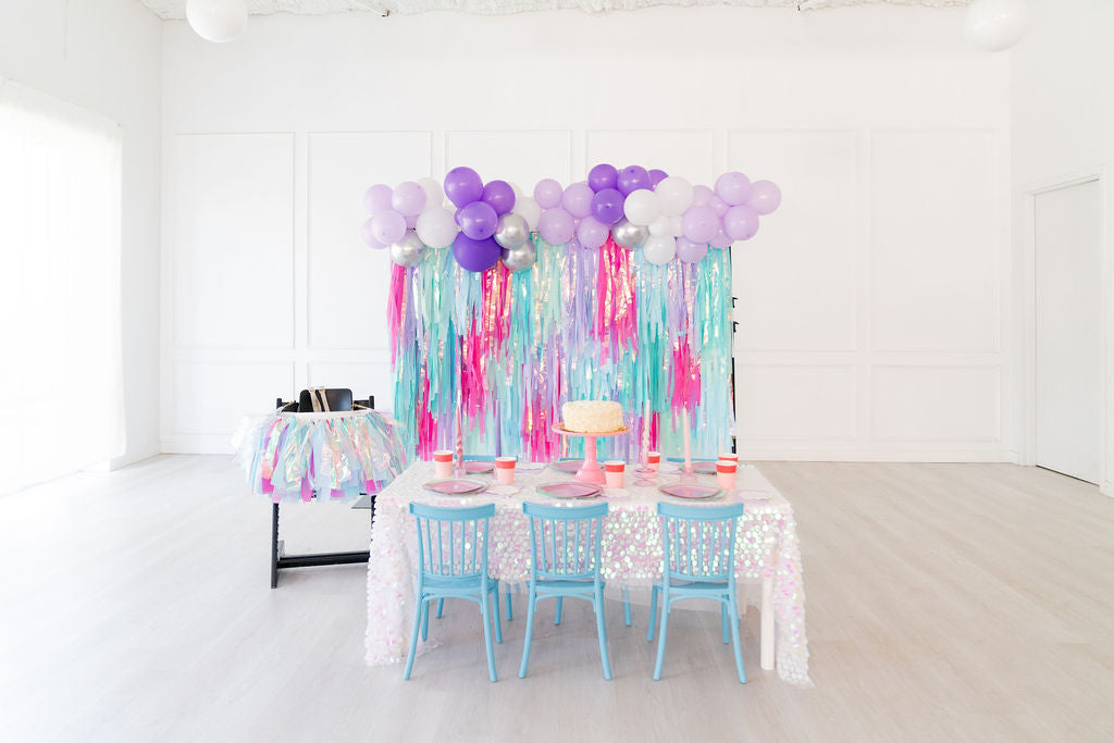 Mermaid Shellebrate Fringe Backdrop-Backdrops-Oh My Darling Party Co