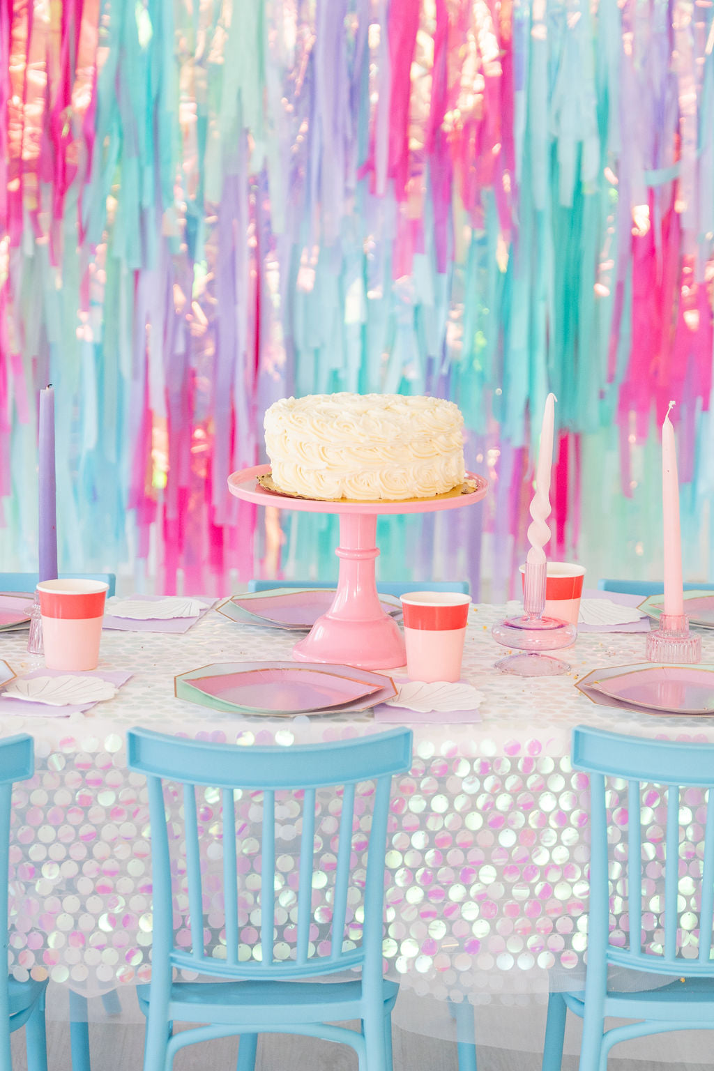 Mermaid Shellebrate Fringe Backdrop-Backdrops-Oh My Darling Party Co