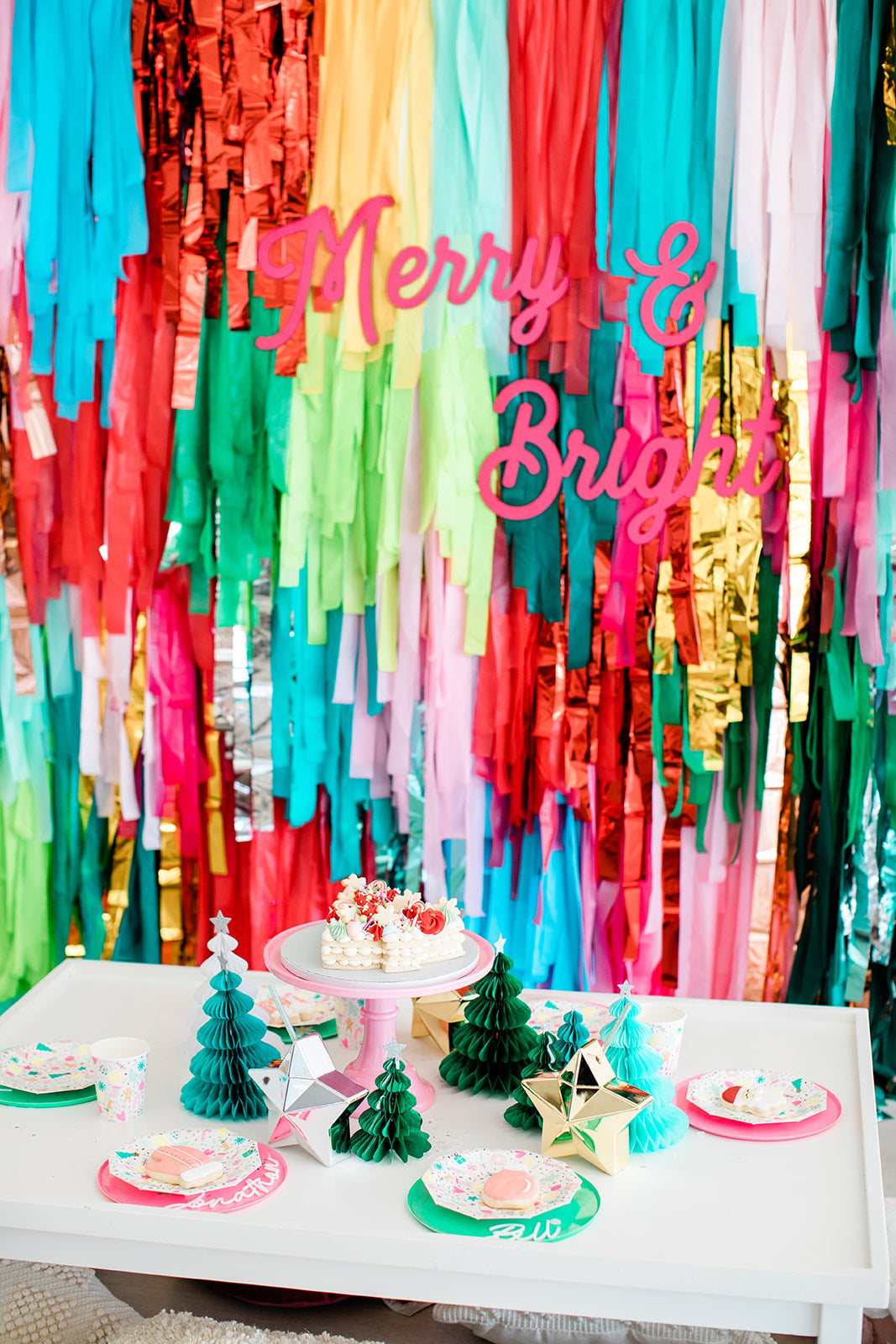 Merry & Bright Fringe Backdrop-Backdrops-Oh My Darling Party Co