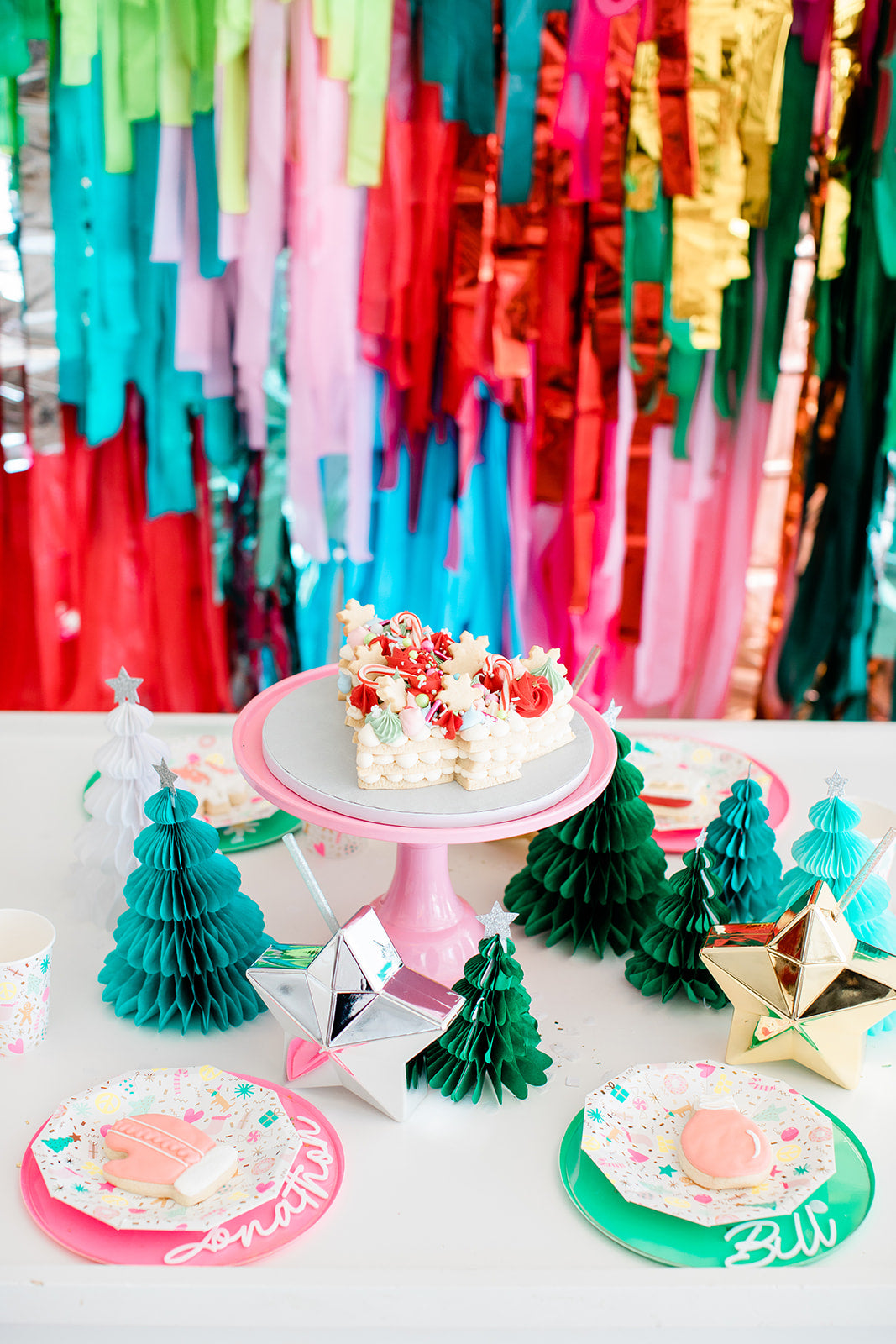 Merry & Bright Fringe Backdrop-Backdrops-Oh My Darling Party Co