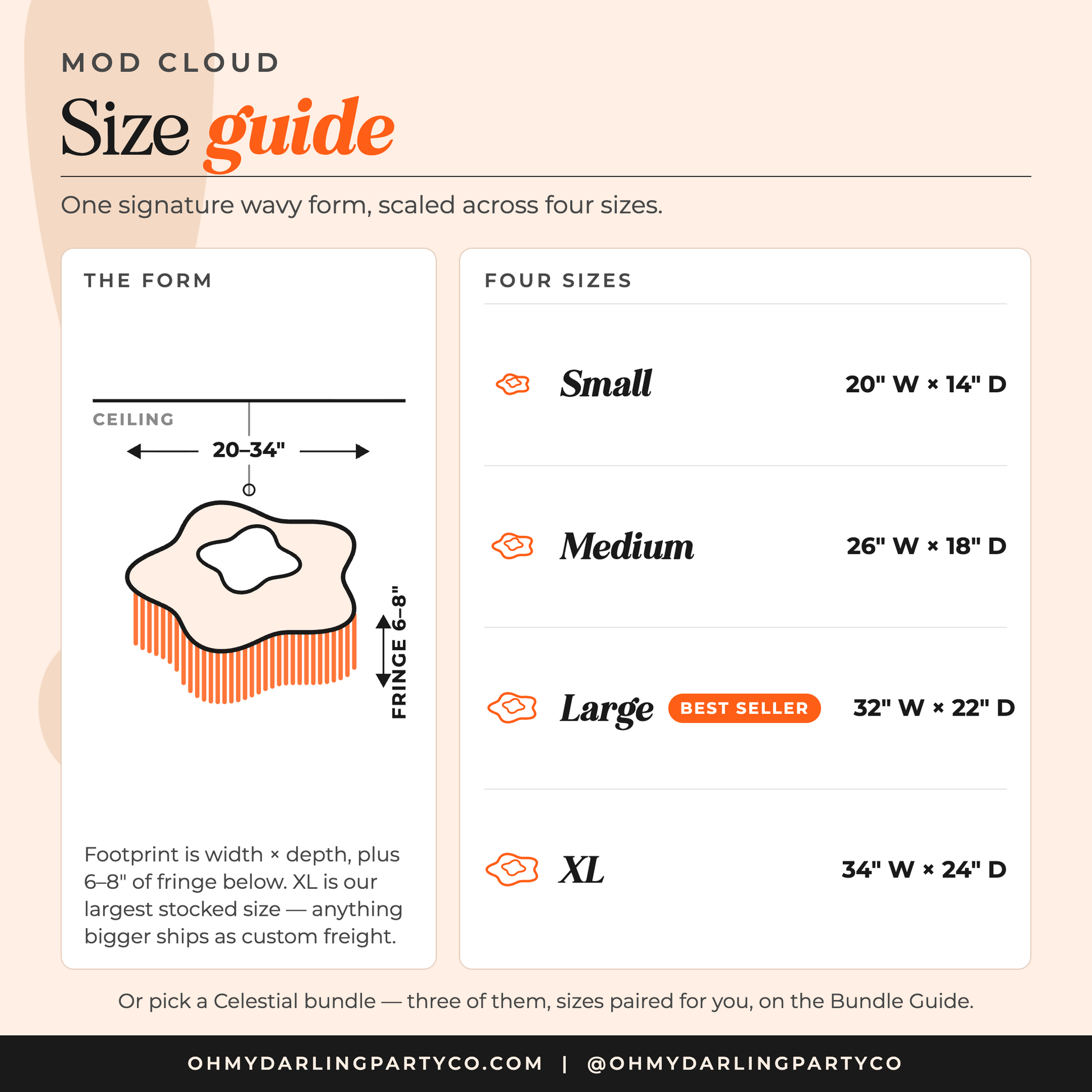 Mod cloud size guide — rectangle layouts