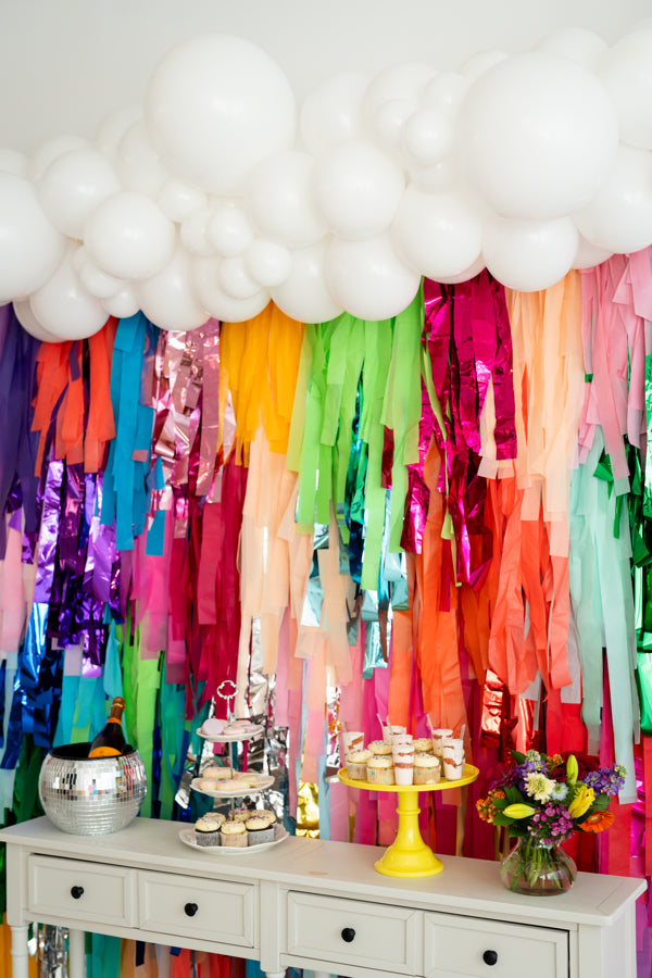 Modern Rainbow Fringe Backdrop-Backdrops-Oh My Darling Party Co