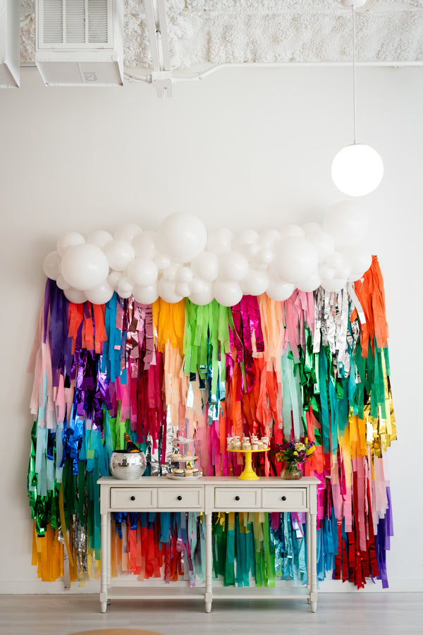 Modern Rainbow Fringe Backdrop-Backdrops-Oh My Darling Party Co