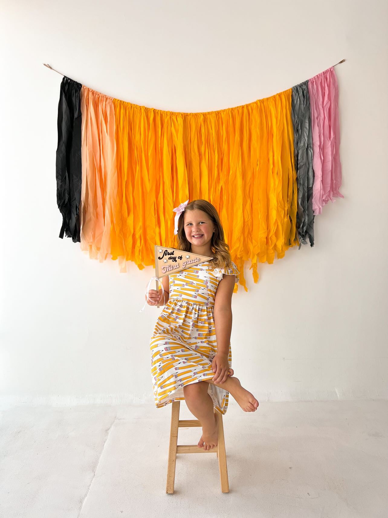 One Sharp Pencil Fringe Shape-Backdrops-Oh My Darling Party Co