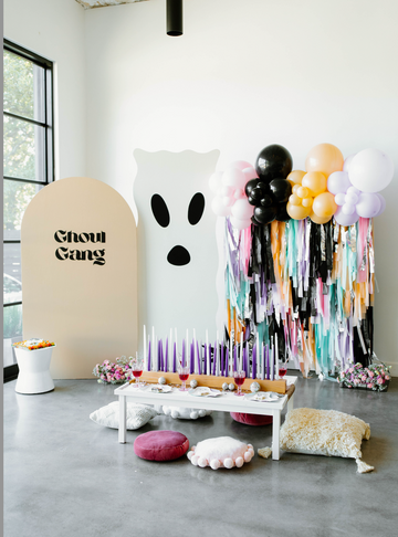 Pastel Boo Fringe Backdrop-Backdrops-Oh My Darling Party Co