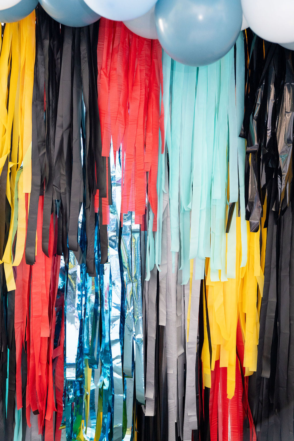POW! BAM! CELEBRATE! Superhero Fringe Backdrop-Backdrops-Oh My Darling Party Co