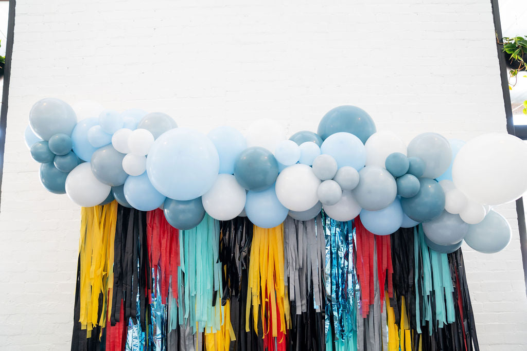 POW! BAM! CELEBRATE! Superhero Fringe Backdrop-Backdrops-Oh My Darling Party Co