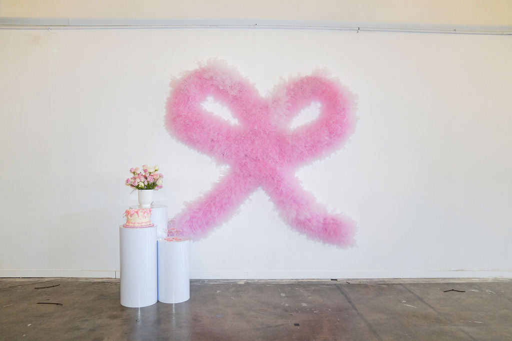 Pretty in Bows Tulle Fringe Shape-Backdrops-Oh My Darling Party Co