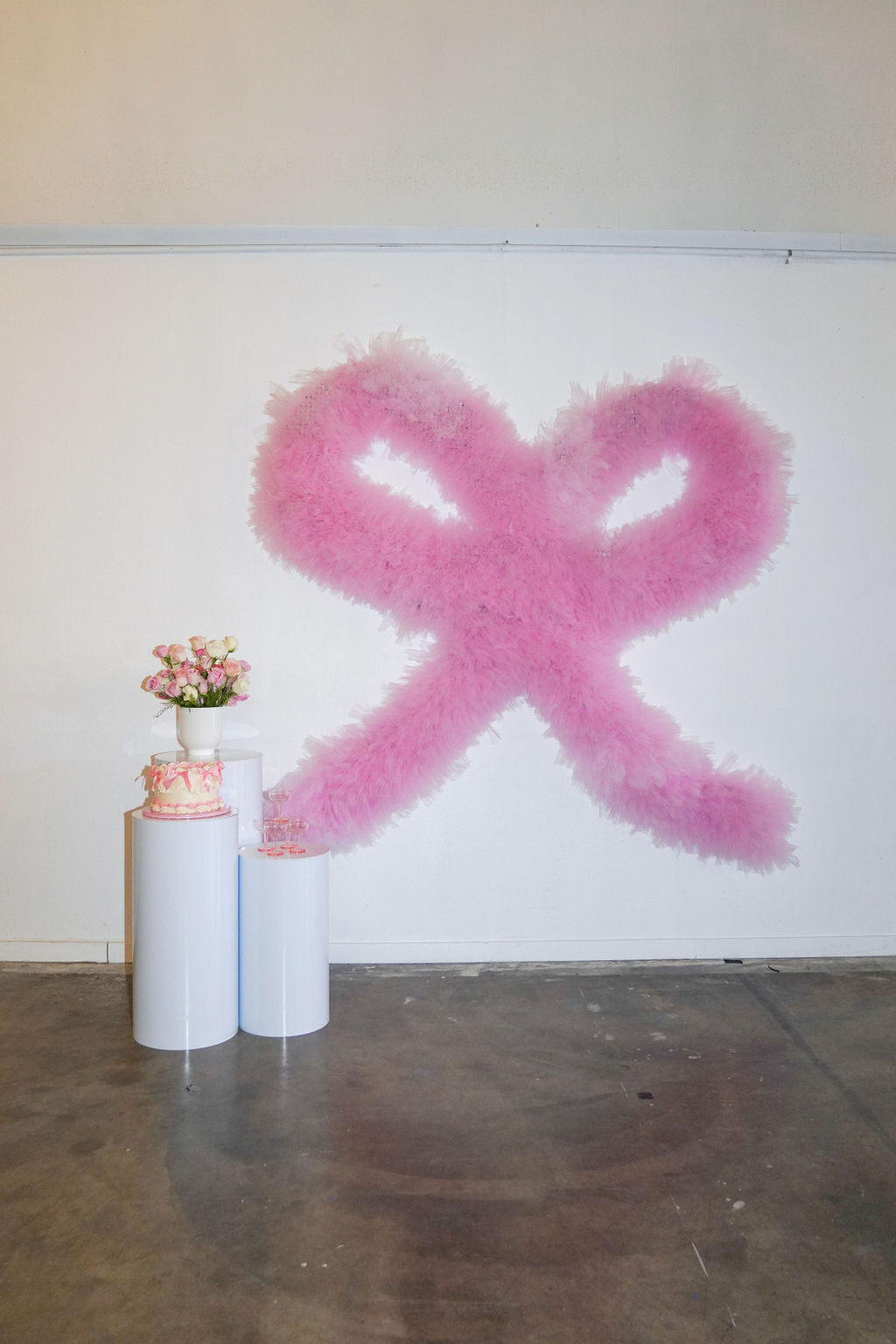 Pretty in Bows Tulle Fringe Shape-Backdrops-Oh My Darling Party Co