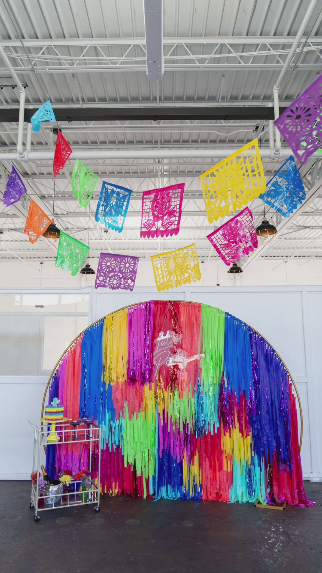 Load video: Viva La Fiesta Fringe Backdrop-Semi Circle Backdrop-Oh My Darling Party Co