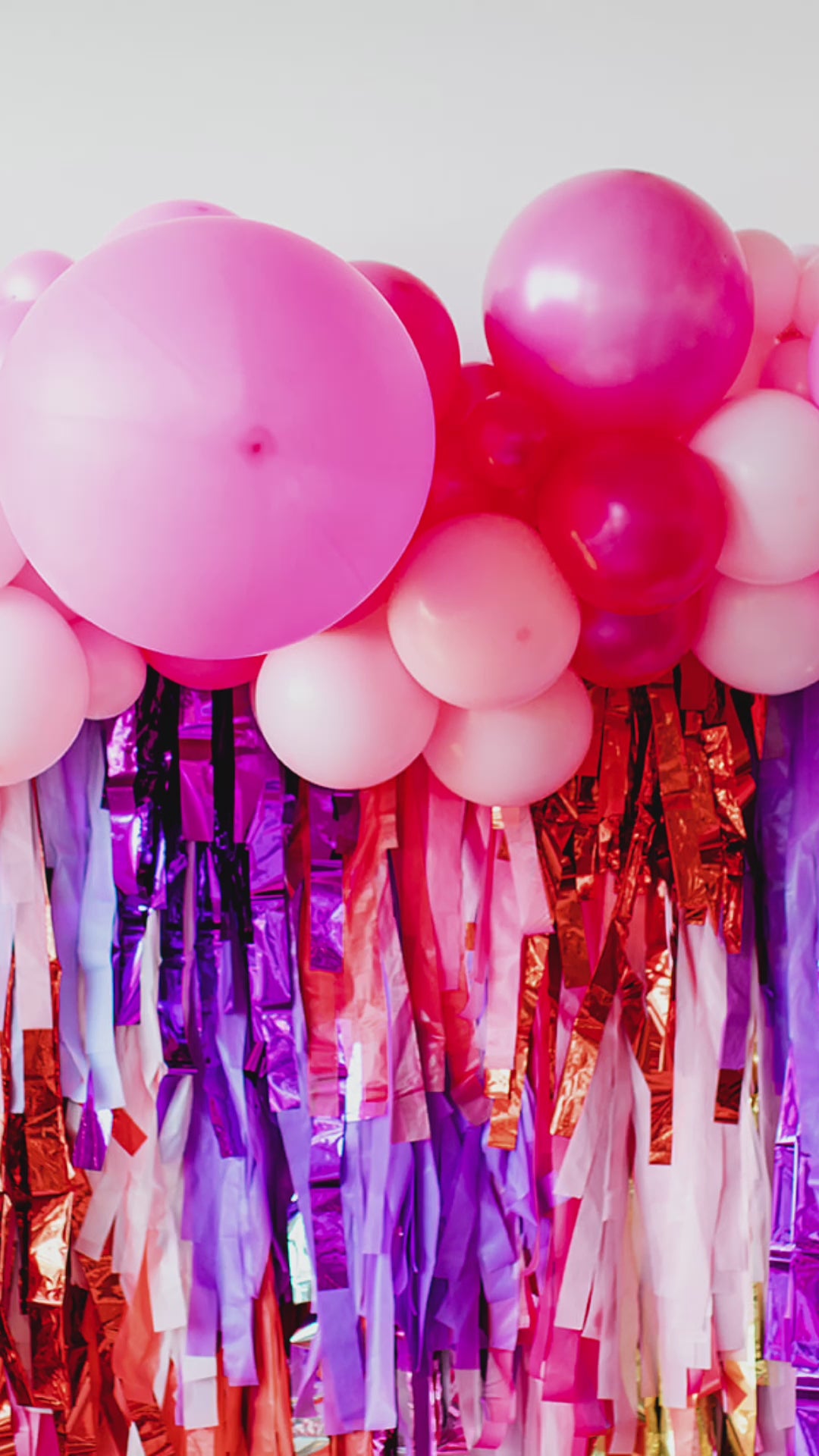 Load video: Colorful Valentine Fringe Backdrop