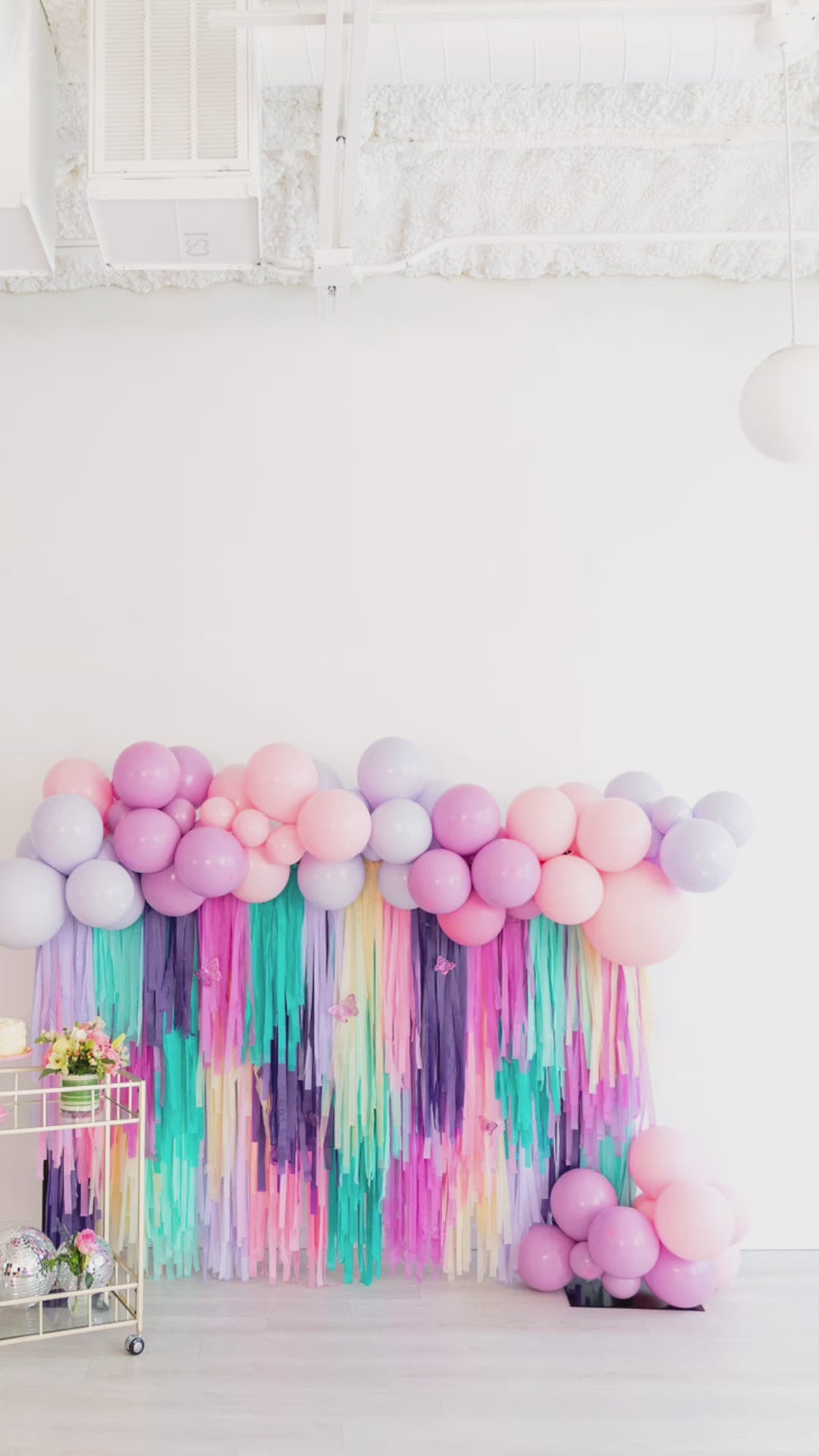 Load video: Butterfly Fringe Backdrop-Backdrops-Oh My Darling Party Co