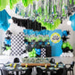 Ready to Ship - Monster Truck Bash Overhead Swag-Fringe Backdrop-Party Decor-Oh My Darling Party Co-Oh My Darling Party Co-backdrops for party, balloon garlands, birthday boy, black, black backdrops, blue, BLUE BACKDROP, BLUE BACKDROPS, boy baby shower, boy birthday, boy party, boy shower, boys birthday, fringe garland, Fringe Streamers, GREEN BACKDROP, GREEN BACKDROPS, lime green, monster truck, OMDPC, party backdrops, sale, tassels