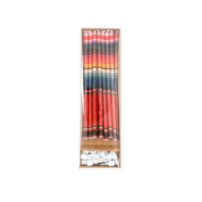 Red Serape Birthday Candles-Fringe Backdrop-Party Decor-Party West-Oh My Darling Party Co-birthday candles, cake candles, candles, fiesta, fiesta collection, fiesta napkins, fiesta party, final fiesta, Mexico, Rodeo, sale, Serape, tall birthday candles