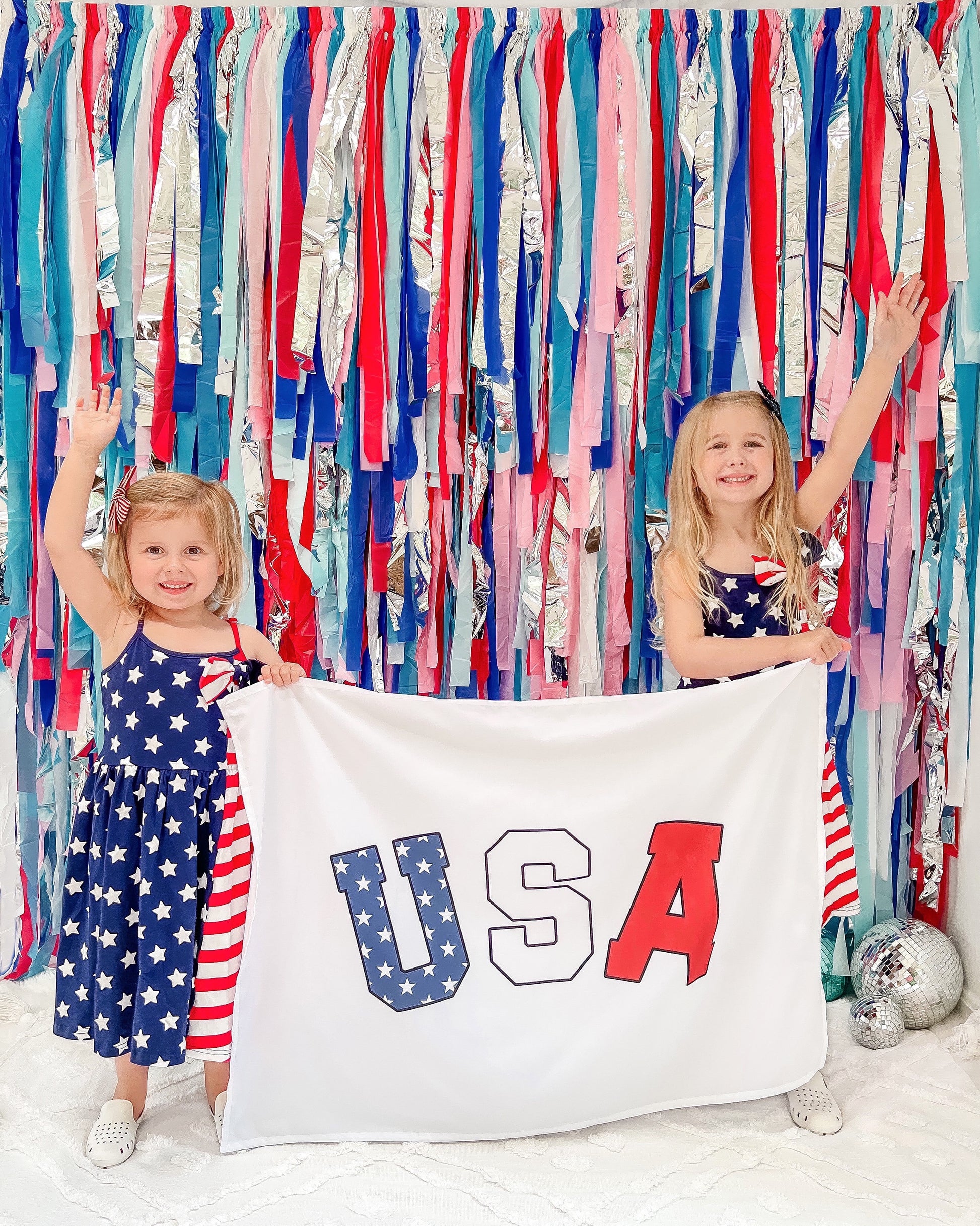 Red, White & Bash Fringe Backdrop-Backdrops-Oh My Darling Party Co