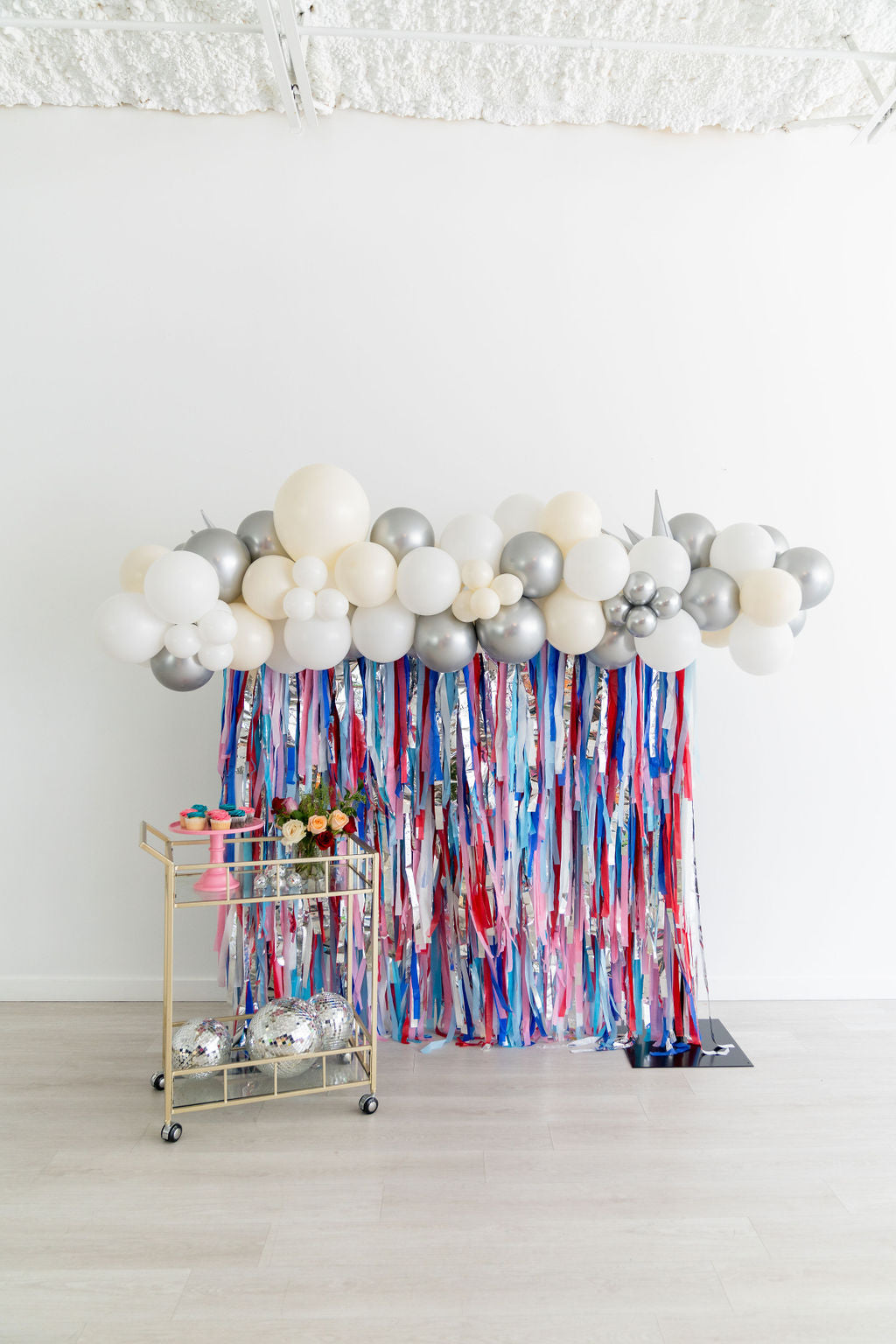 Red, White & Bash Fringe Backdrop-Backdrops-Oh My Darling Party Co