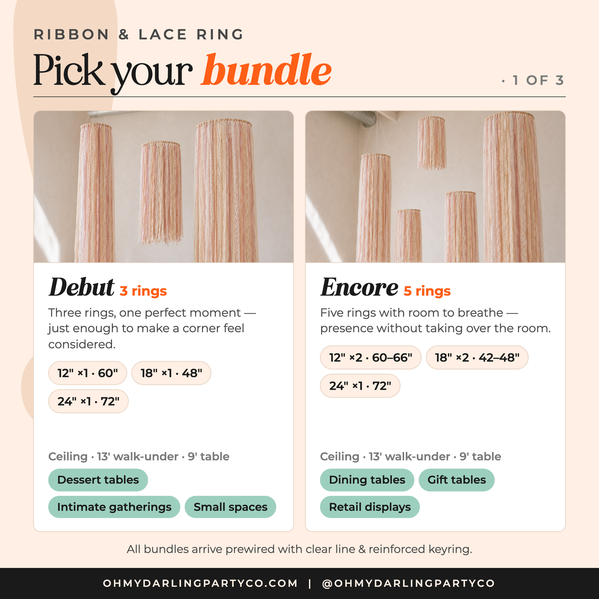 Ribbon & lace ring set guide 1