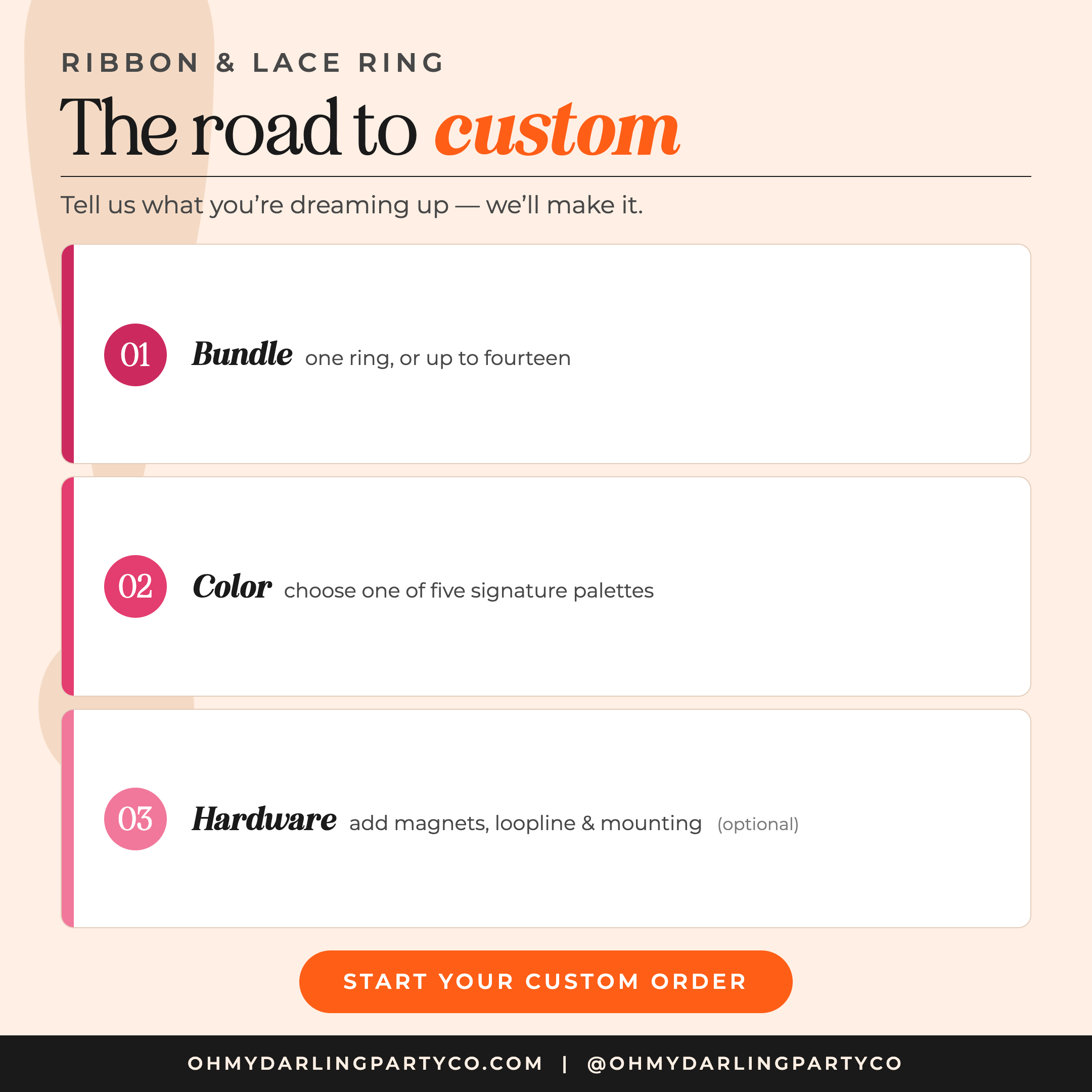 How to order your ribbon & lace ring set