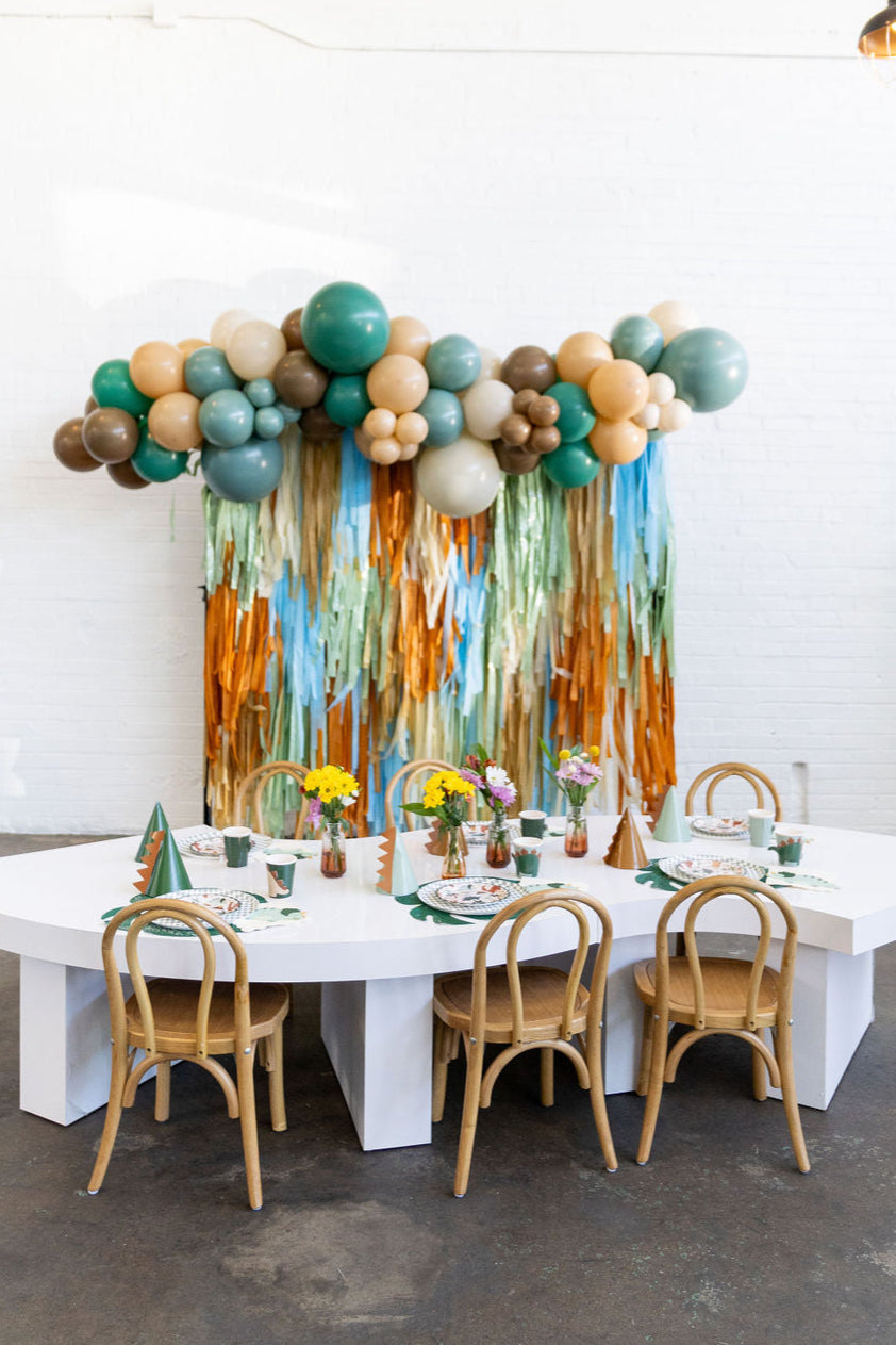 Roar Rendezvous Fringe Backdrop exclusive at Oh My Darling Party Co