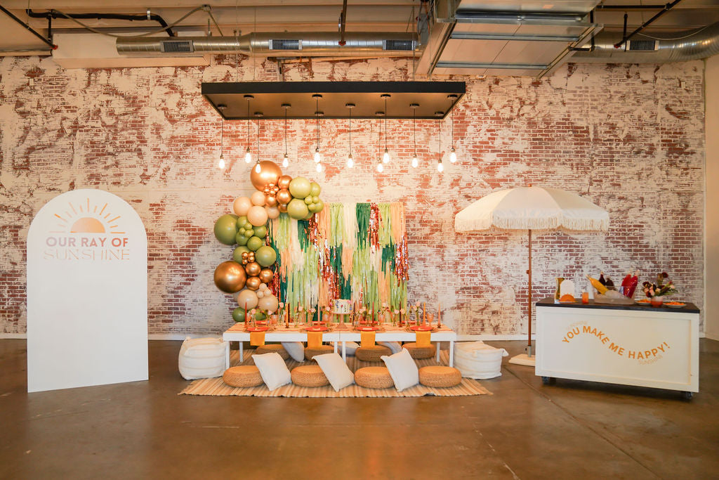 Sage Serenity Fringe Backdrop-Backdrops-Oh My Darling Party Co