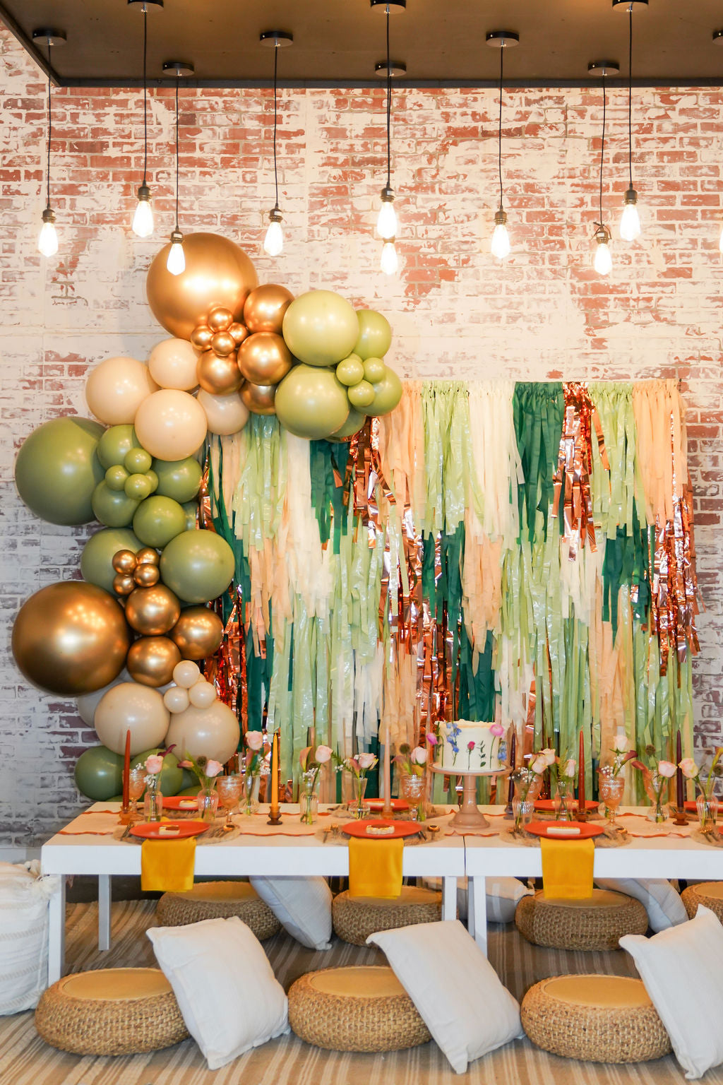 Sage Serenity Fringe Backdrop-Backdrops-Oh My Darling Party Co