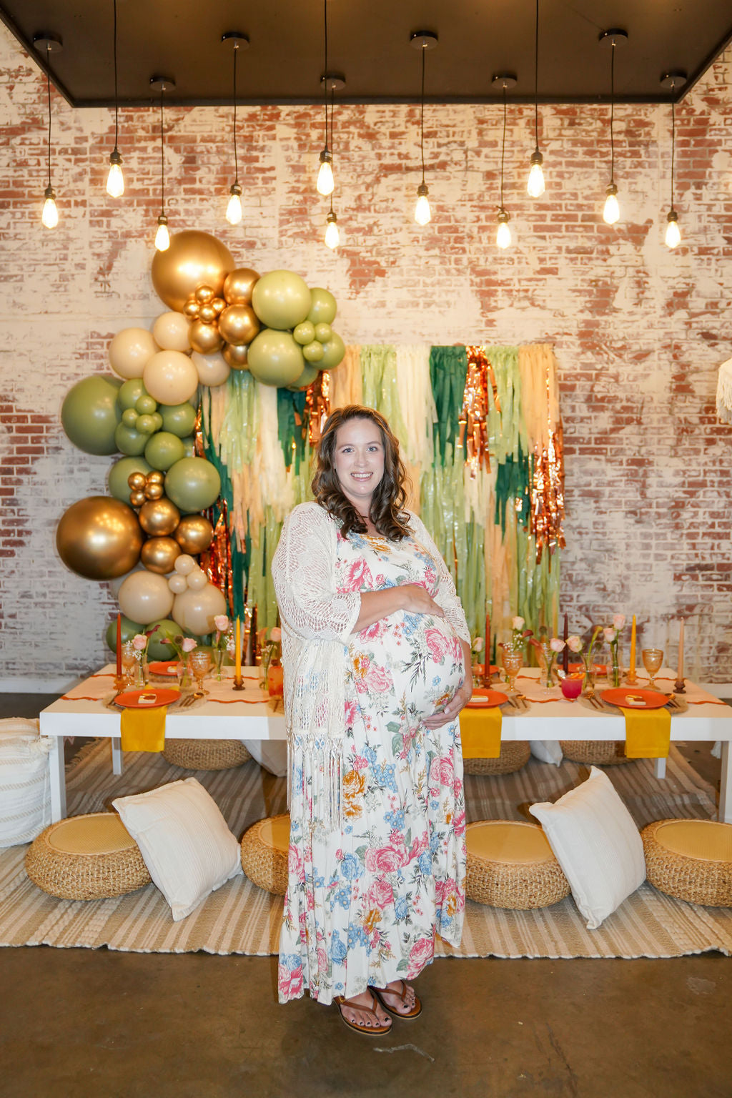 Sage Serenity Fringe Backdrop-Backdrops-Oh My Darling Party Co