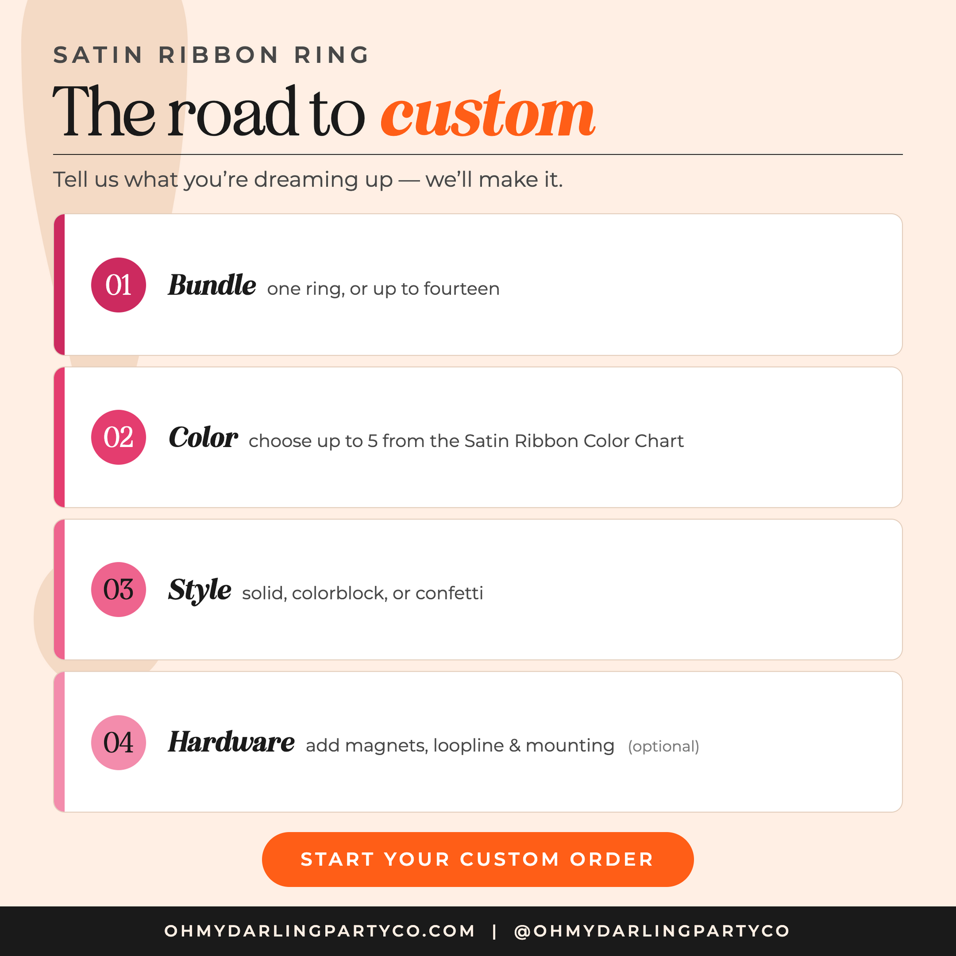 How to order your satin ribbon ring set