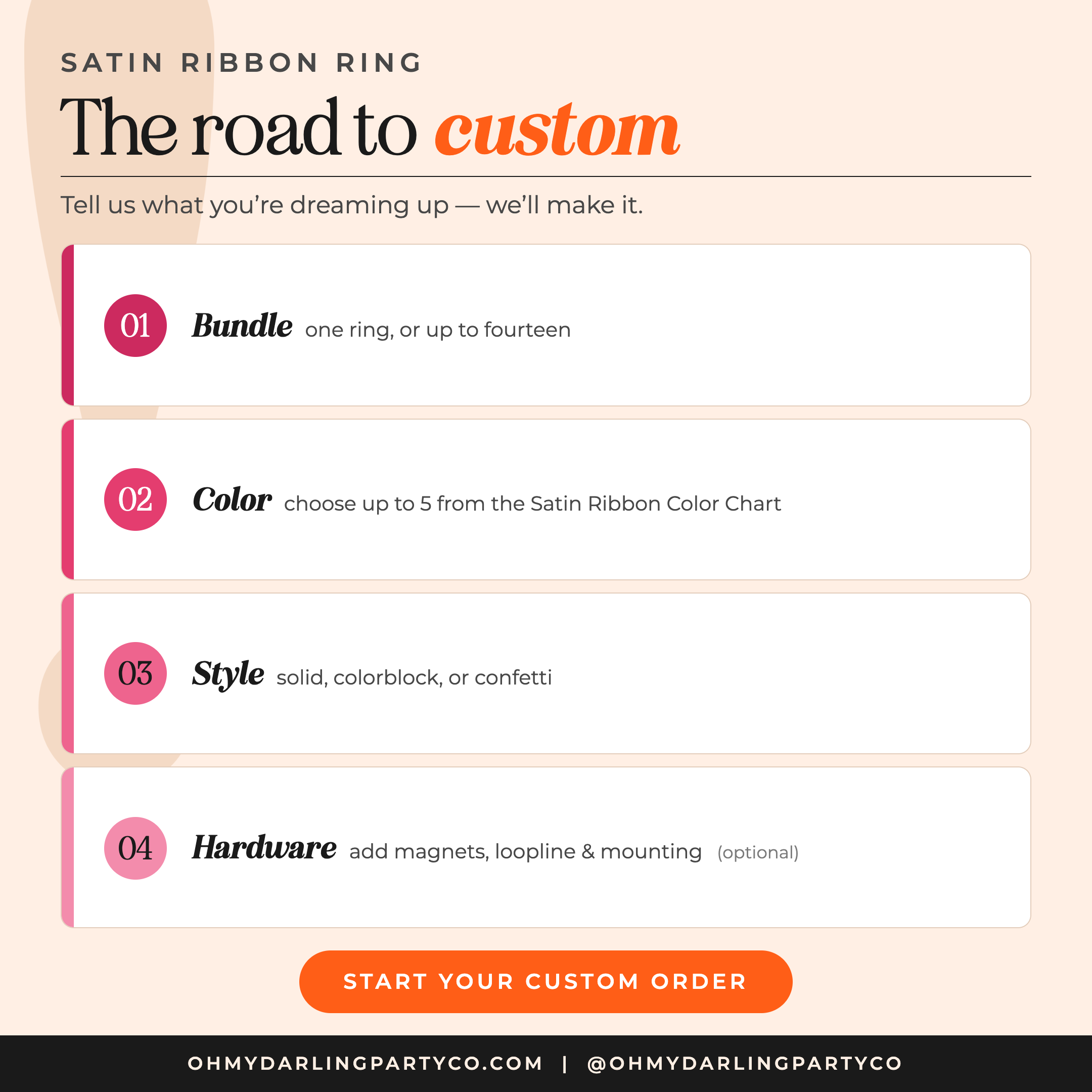 How to order your satin ribbon ring set