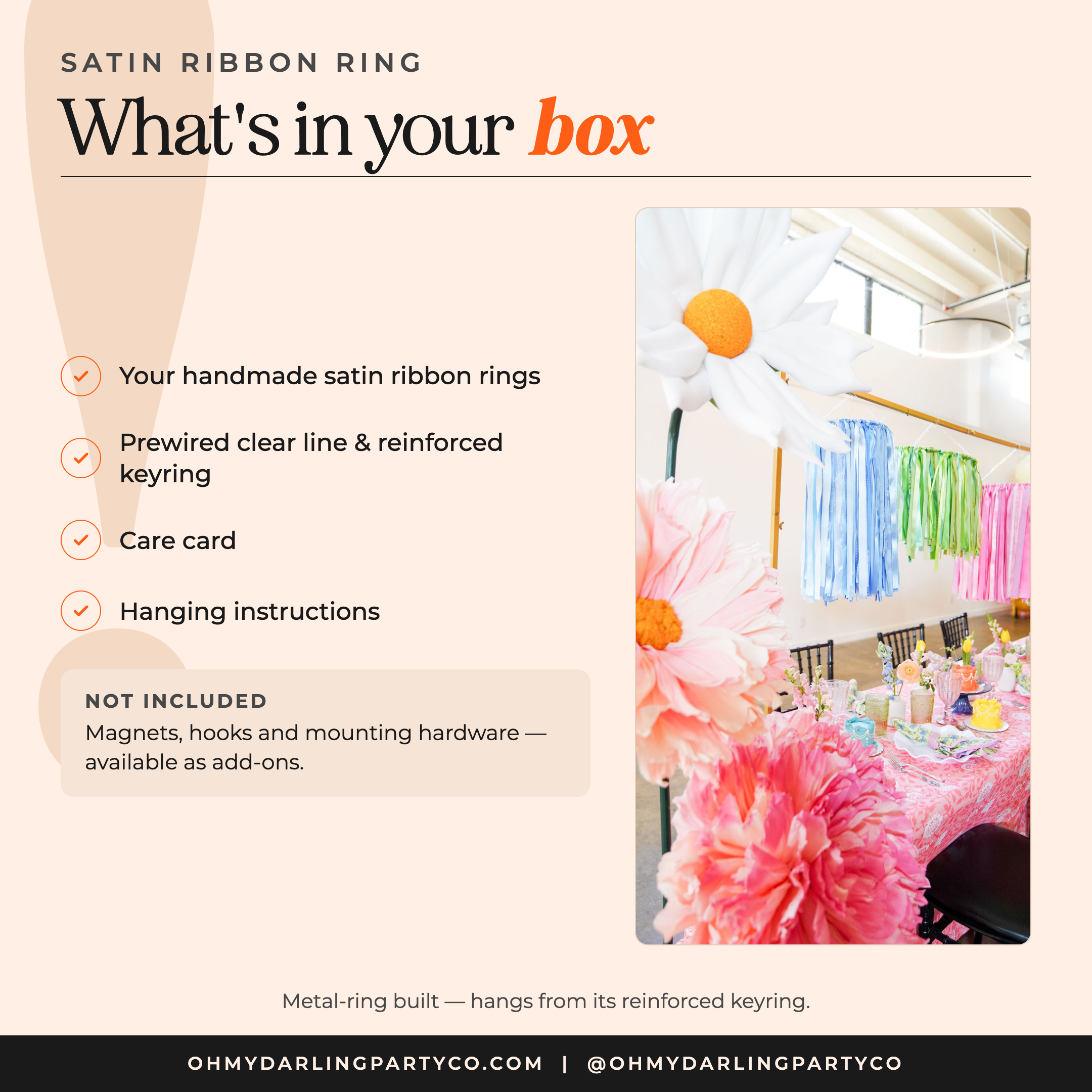 What's included with your satin ribbon ring