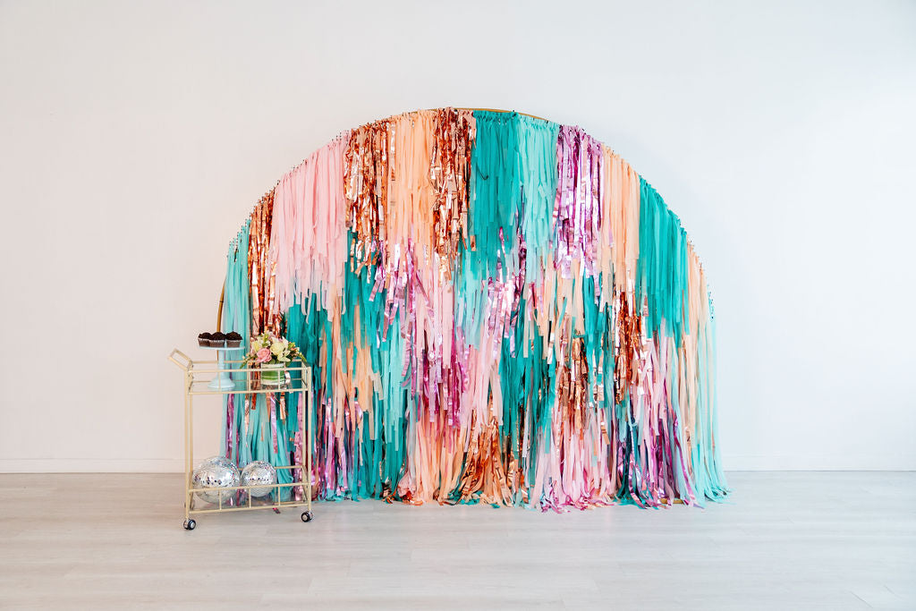 Seaside Semi Circle Fringe Backdrop-Backdrops-Oh My Darling Party Co