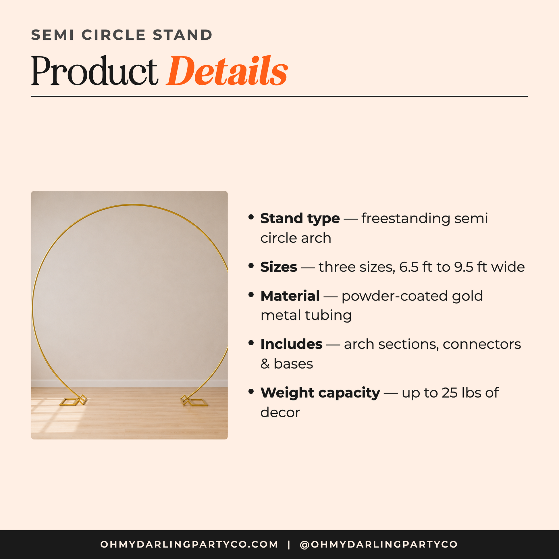 Semi Circle Stand — details