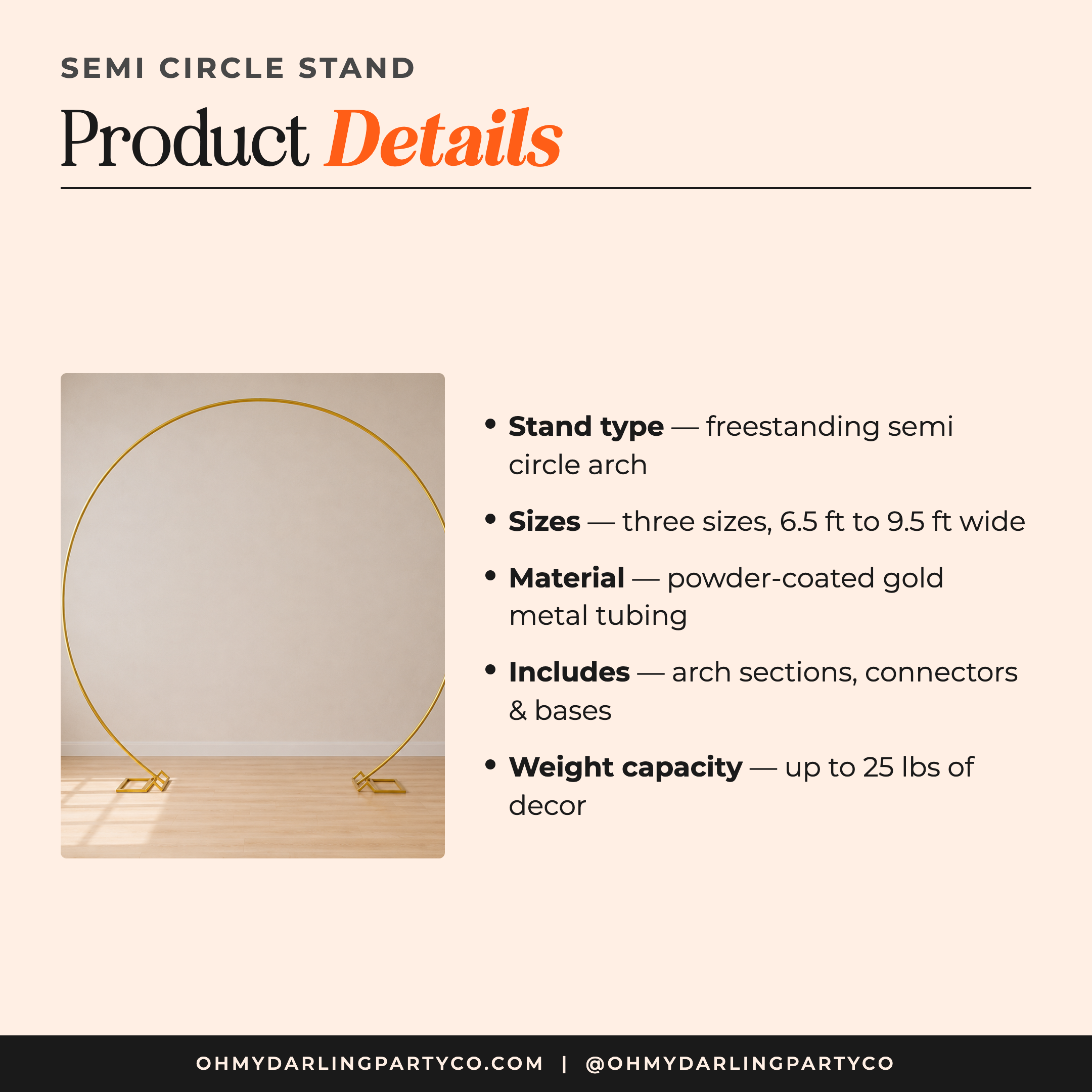 Semi Circle Stand — details