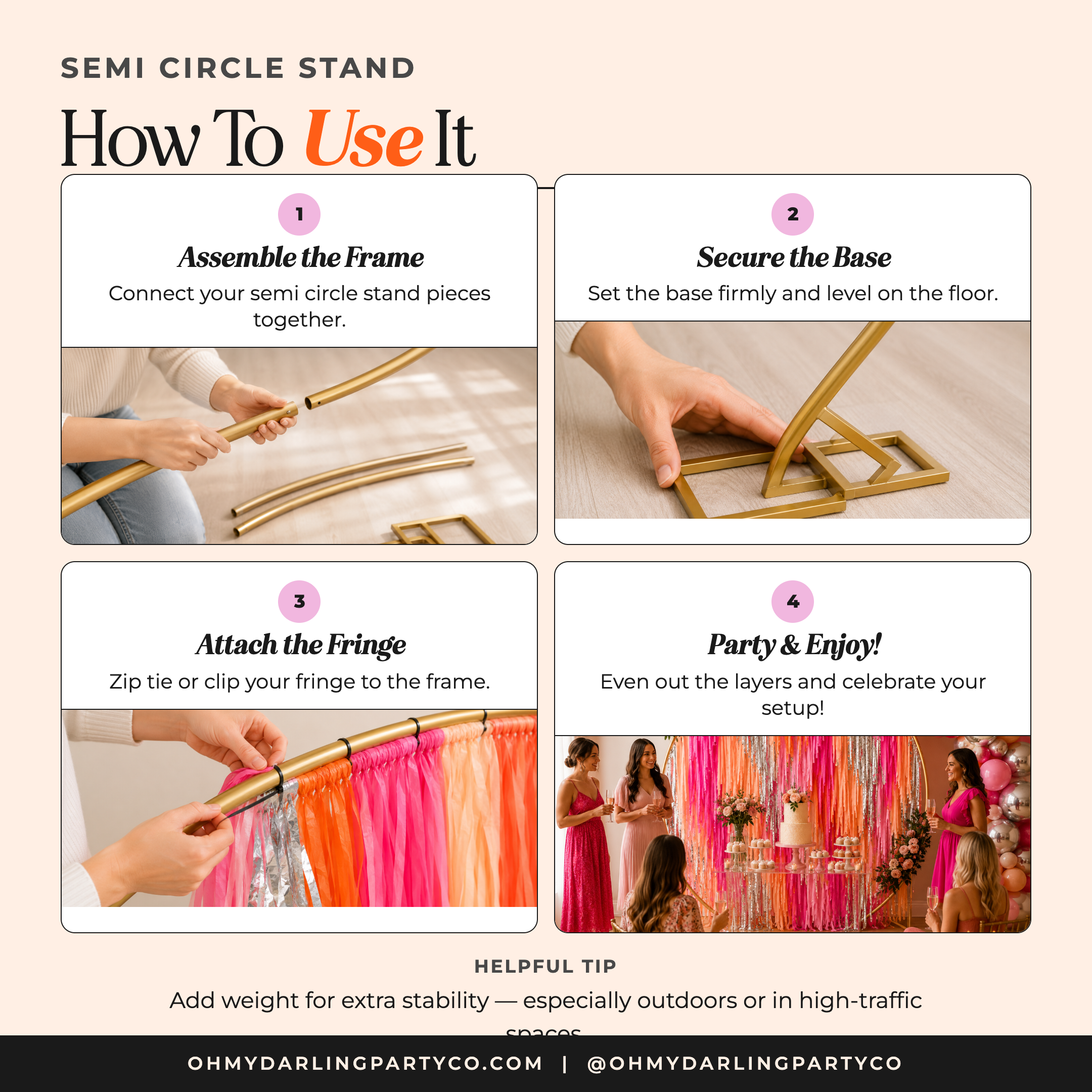Semi Circle Stand — how to use
