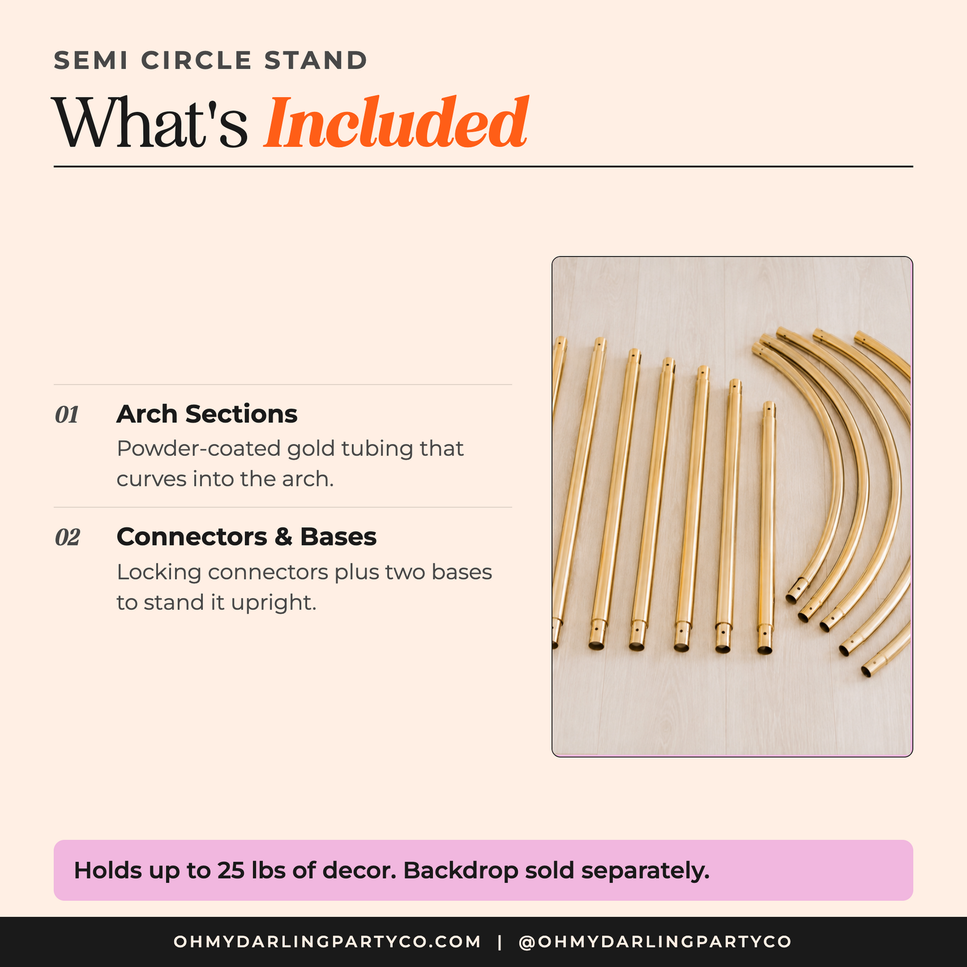 Semi Circle Stand — what's included