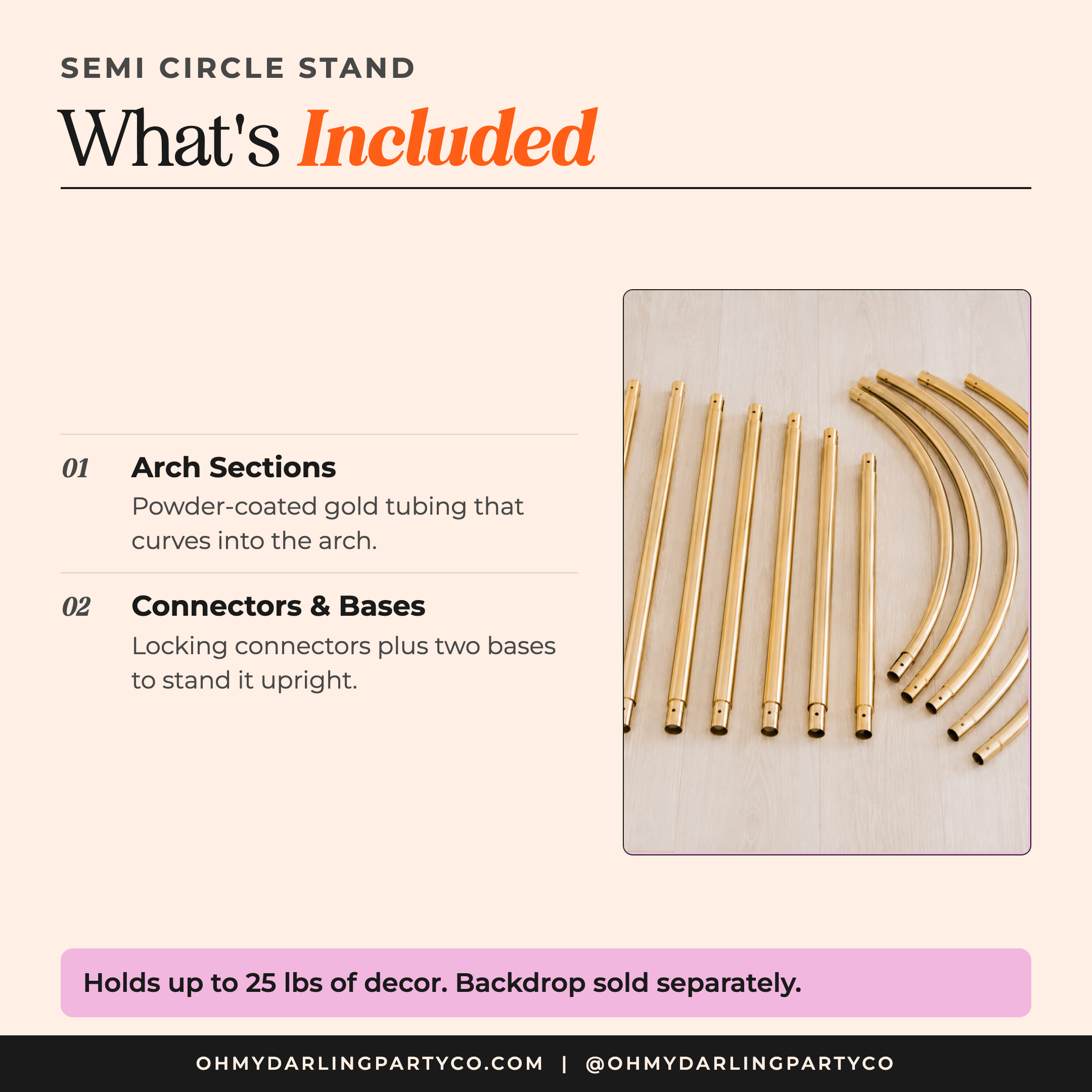 Semi Circle Stand — what's included