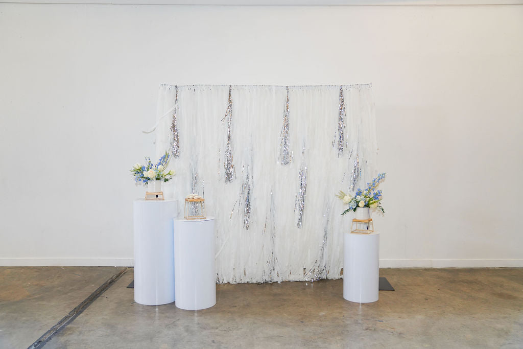 Silver Lining Fringe Backdrop-Backdrops-Oh My Darling Party Co