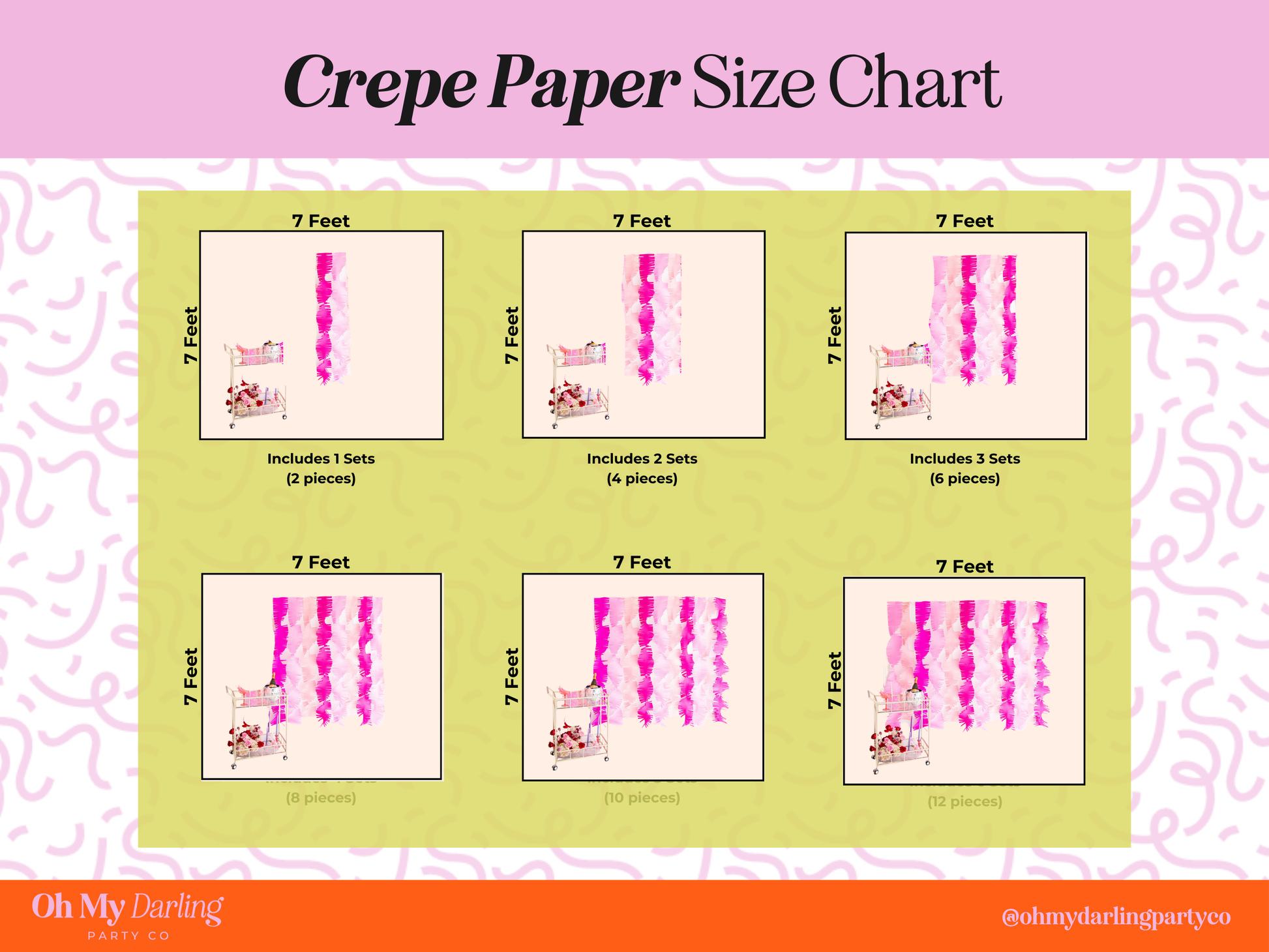 Visual guide showing how to build a complete party decor bundle, including a fringe backdrop, sturdy stand, and coordinating balloon kits for a seamless event setup.