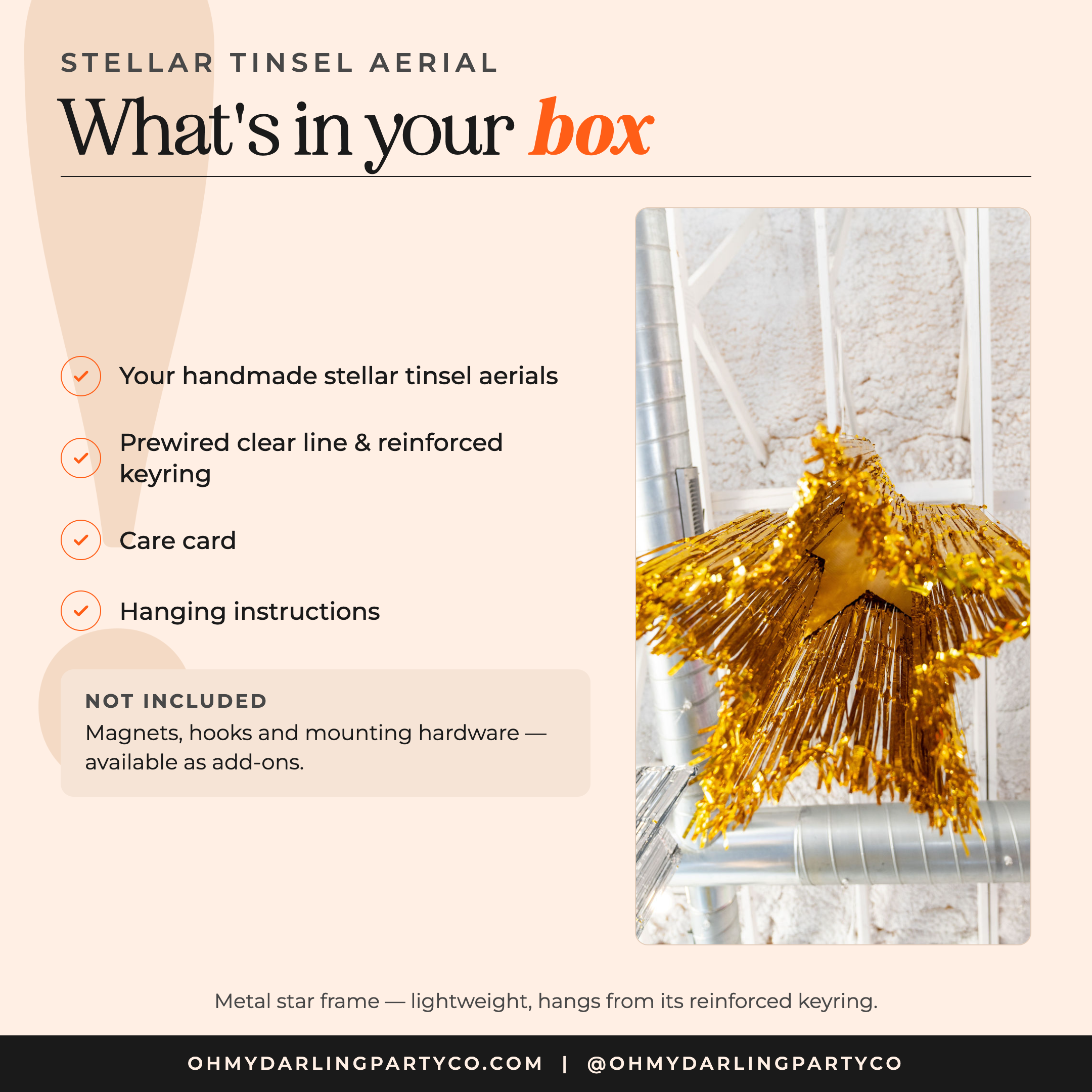 What's included with your tinsel star set