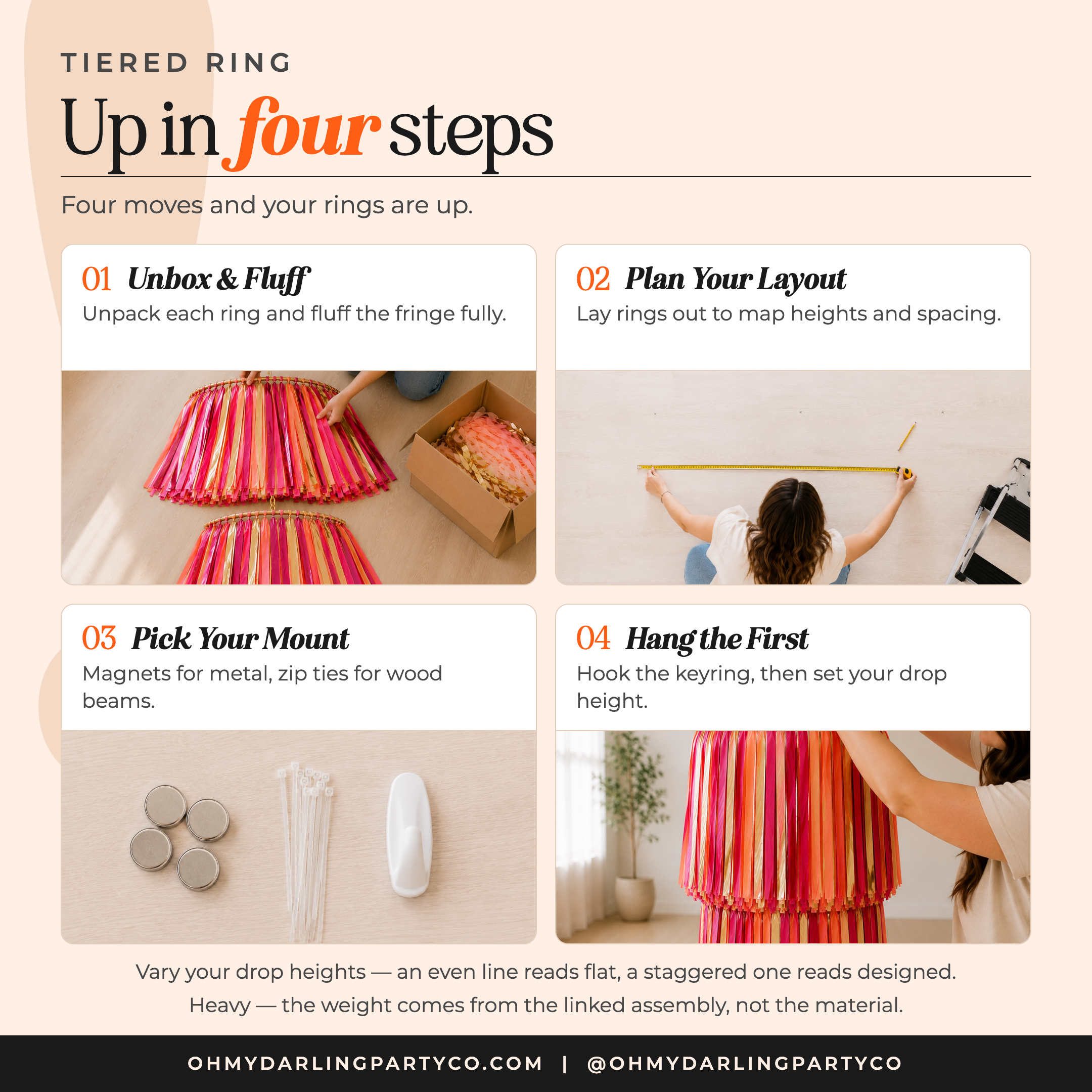 How to hang your tiered ring