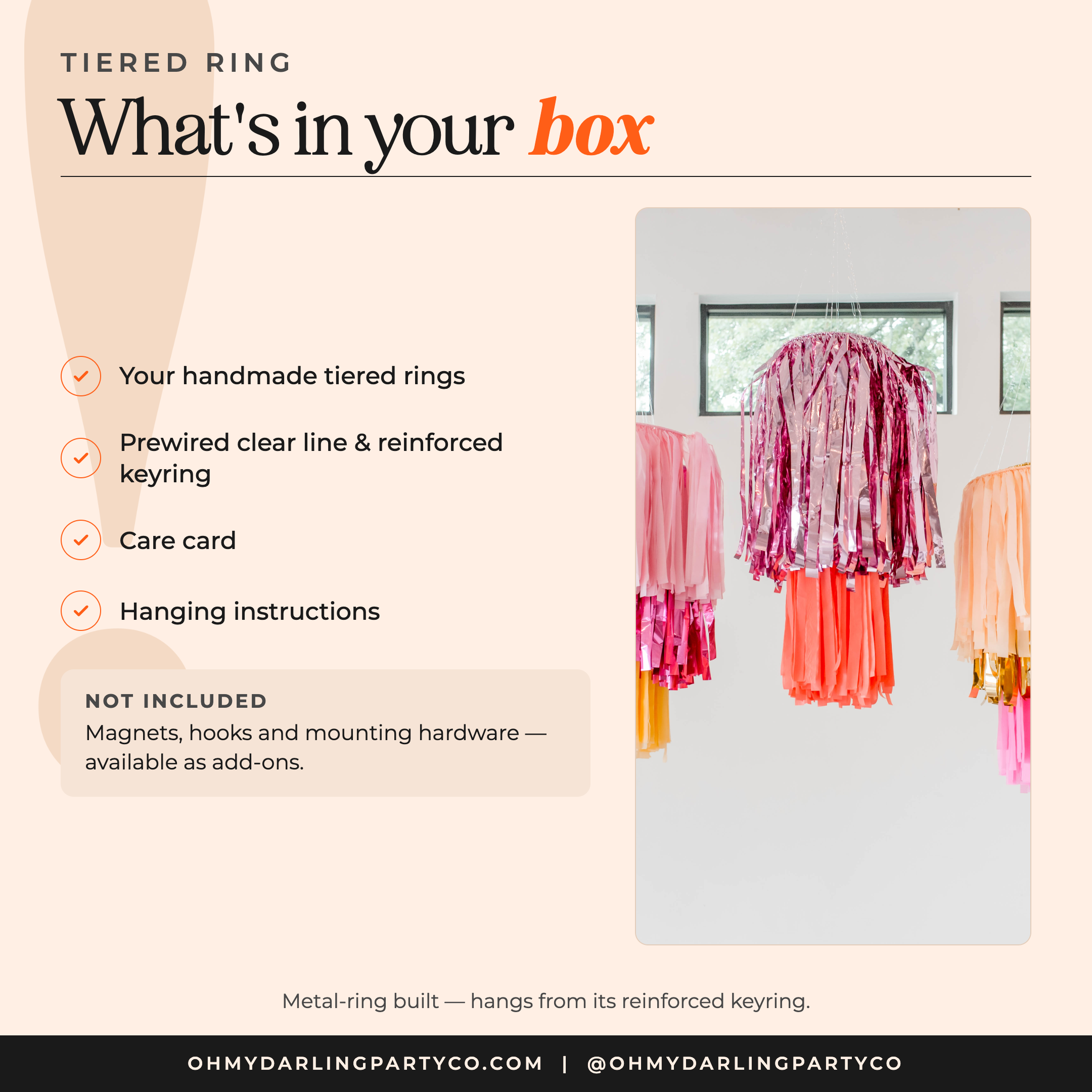 What's included with your tiered ring