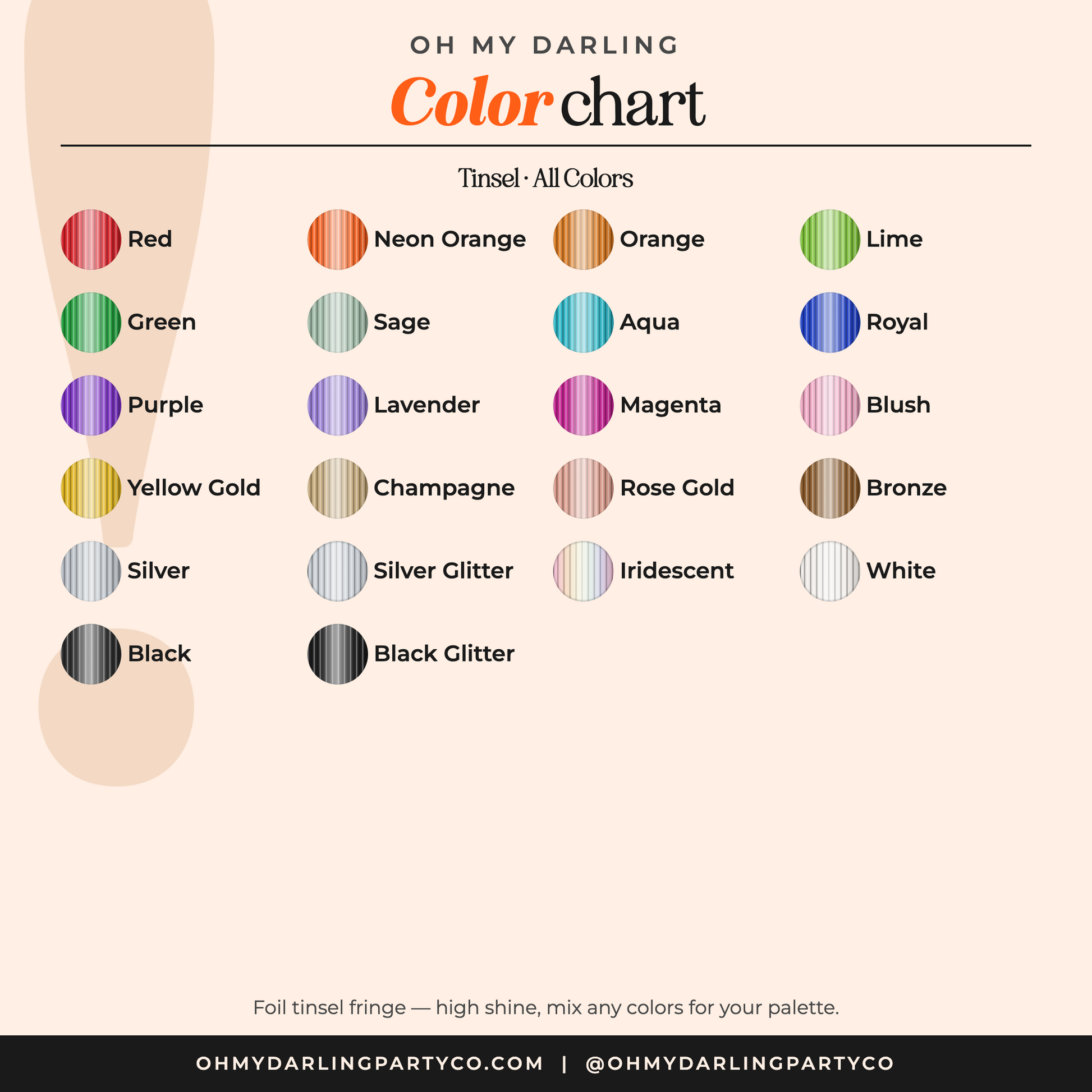 Tinsel ring color chart