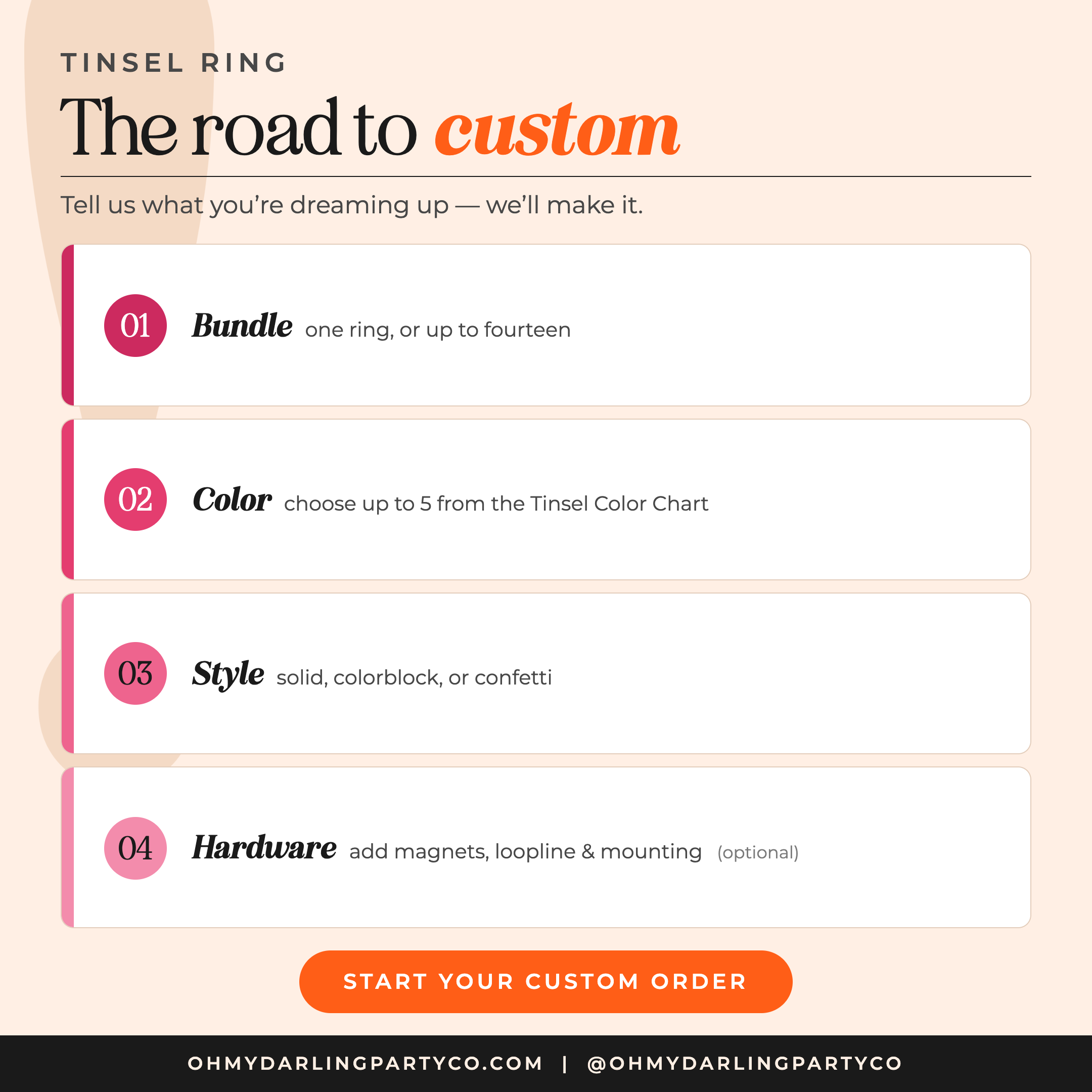 How to order your tinsel ring set