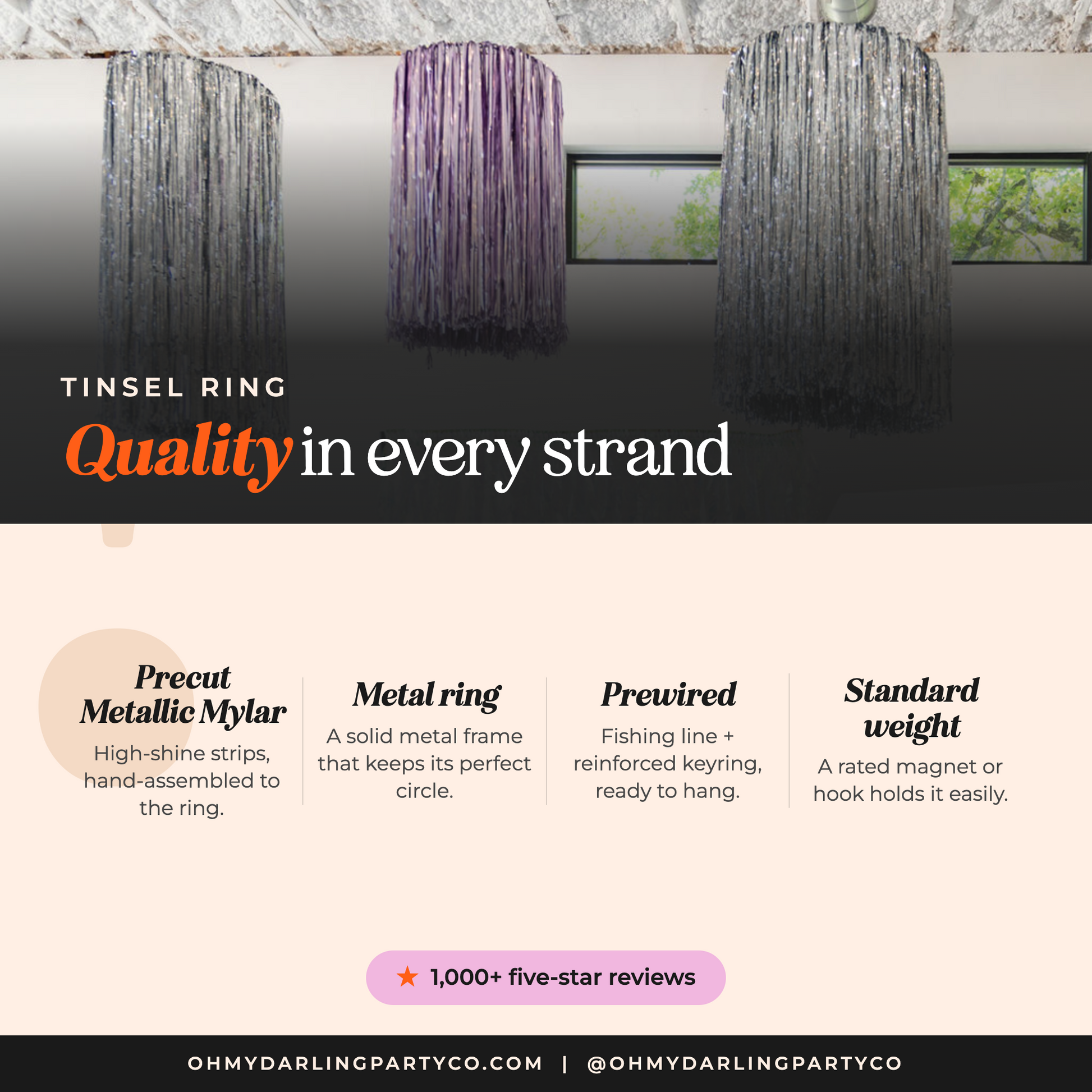 Tinsel ring materials